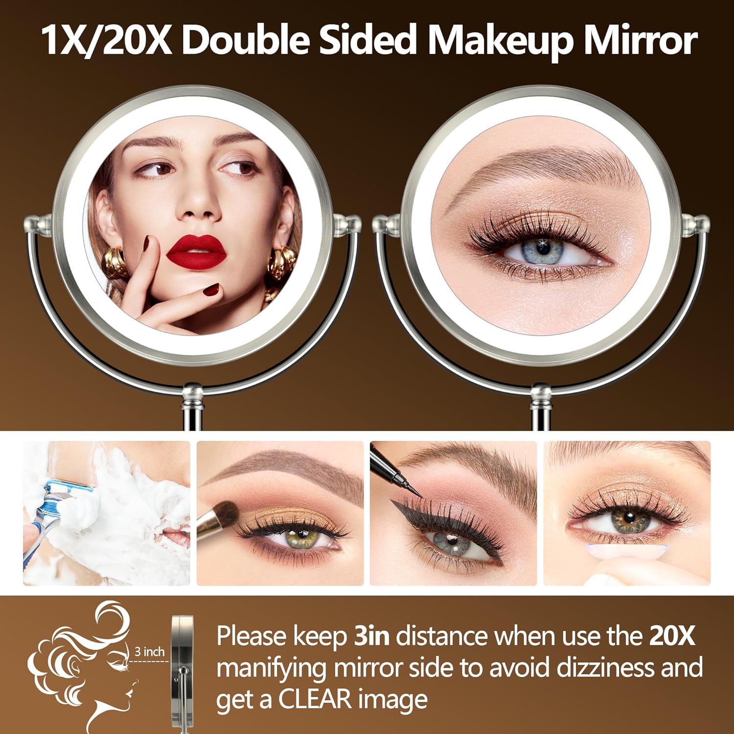 20X Lighted Makeup Mirror