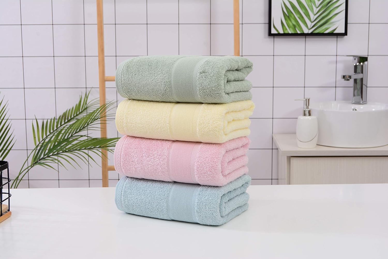Aibaser Bath Towels 6 Pack Ultra Absorbent