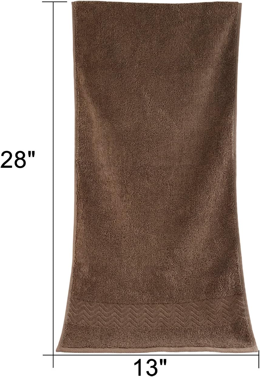 Cleanbear 13x28 Cotton Hand Towels Soft Durable Brown