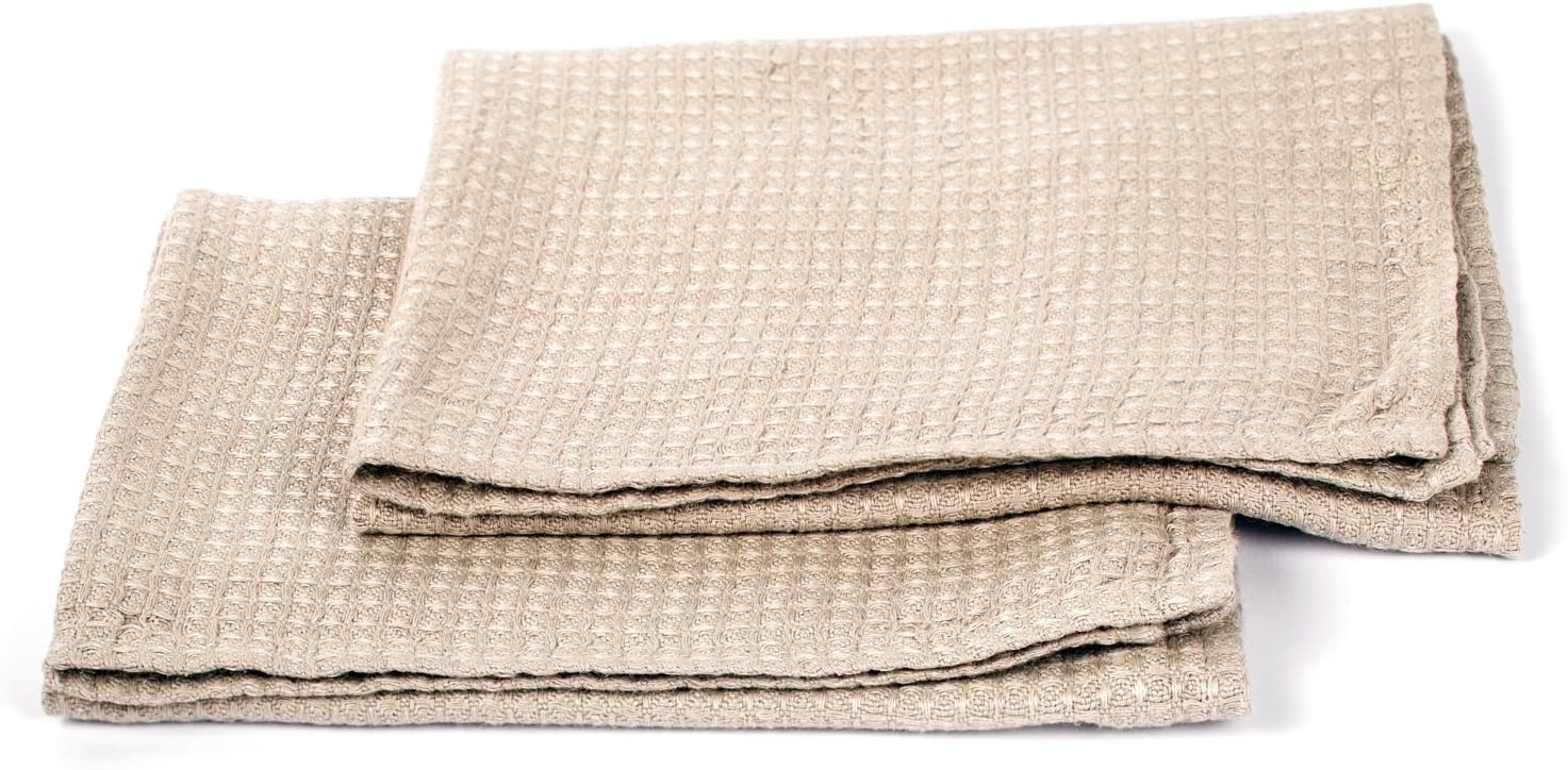LinenMe Linen Washed Wafer Hand and Guest Towels 17x28-inch Set of 2