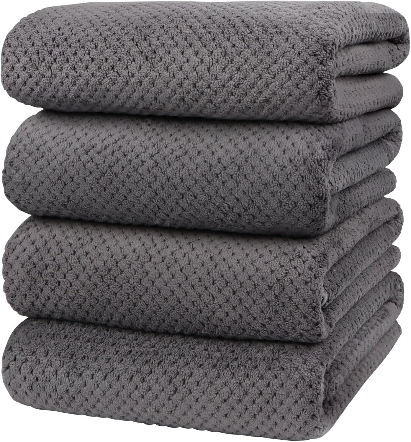 HOMEXCELBath Towels Set 4 27x54 Ultra Soft-absorbent Lightweight grey