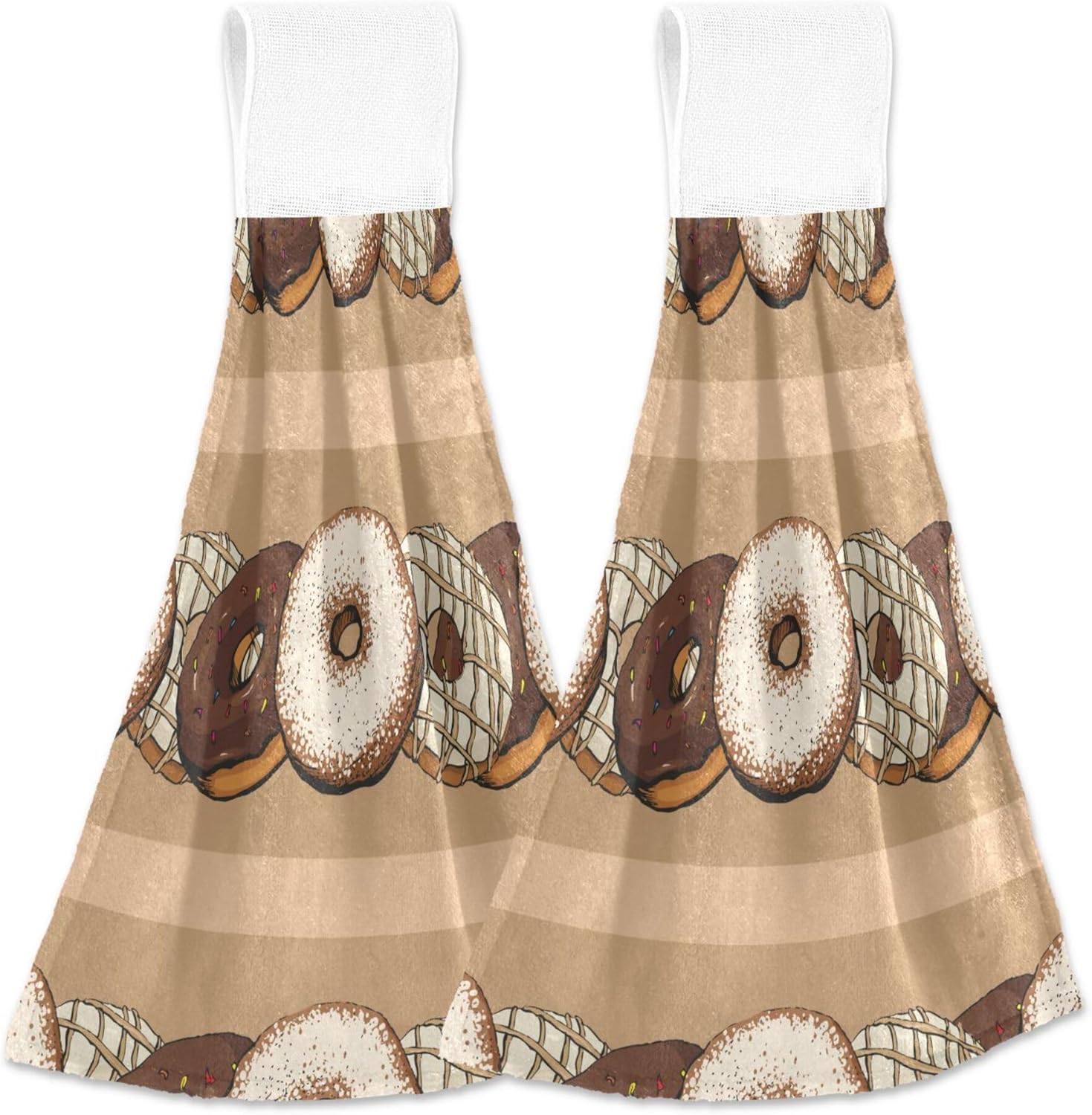 Seamless Donut Kitchen Hand Towels Set of 2