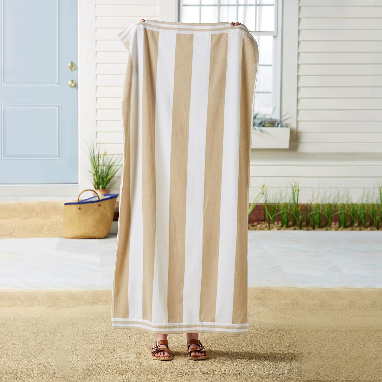 Great Bay Home 100 Cotton Velour Beach Towels 4 Pack
