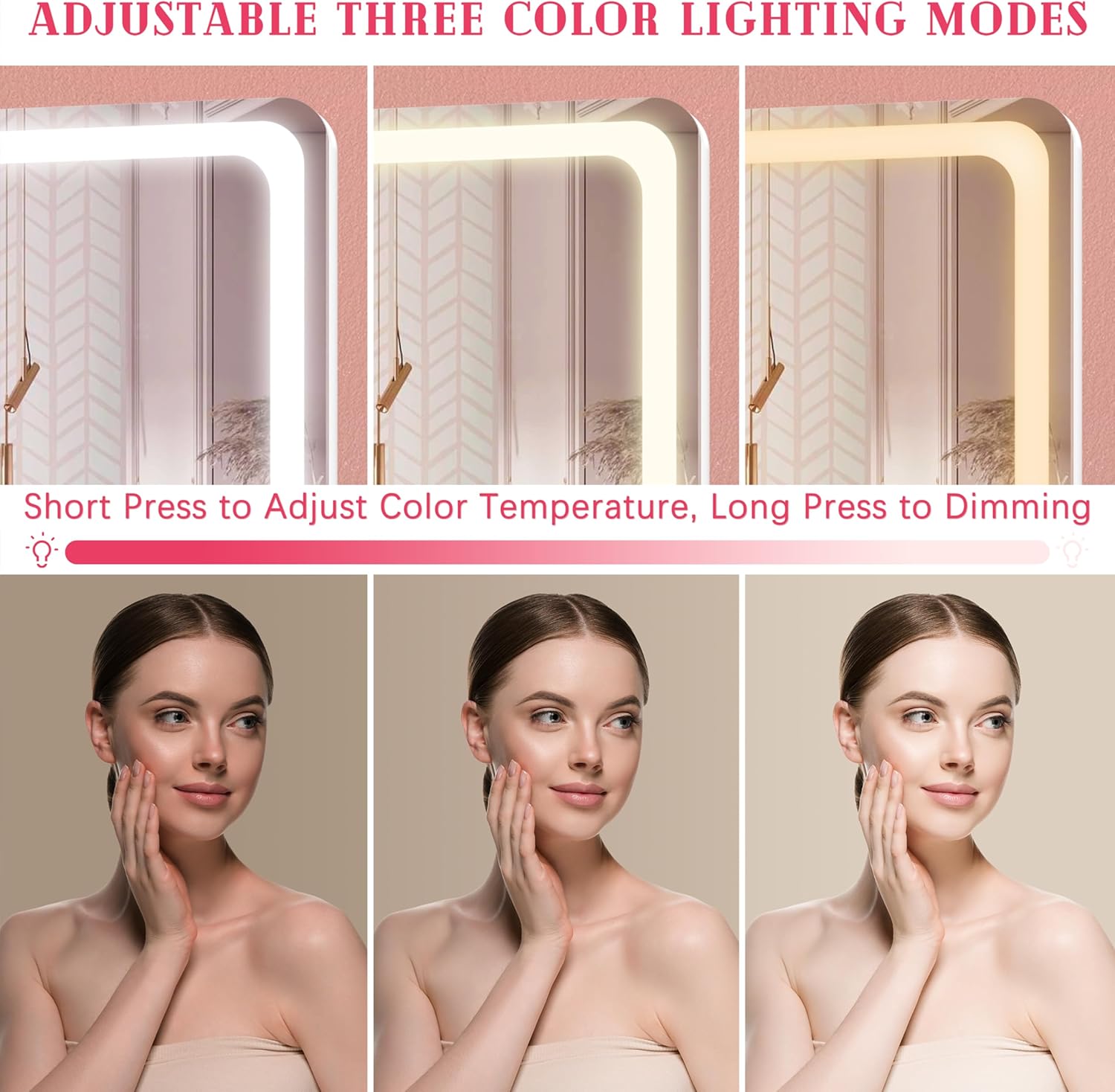Stylish Compact Vanity Mirror with Smart Lights for Makeup and Skincare
