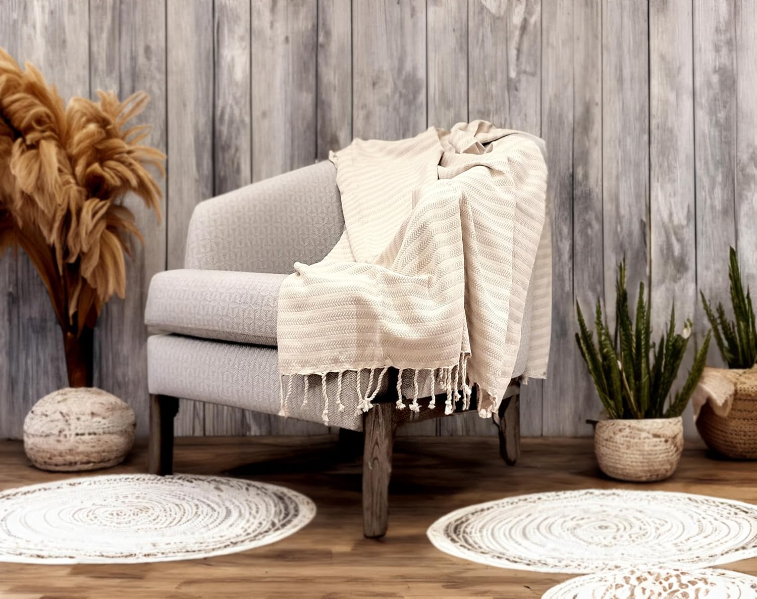 Bazaar Anatolia 100 Cotton Beach Towel 71x39 inches - Arpa Beige