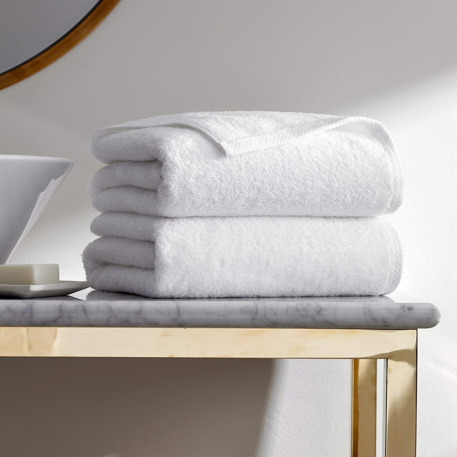 H by Frette Luxury All-White Bath Sheet Set of 2