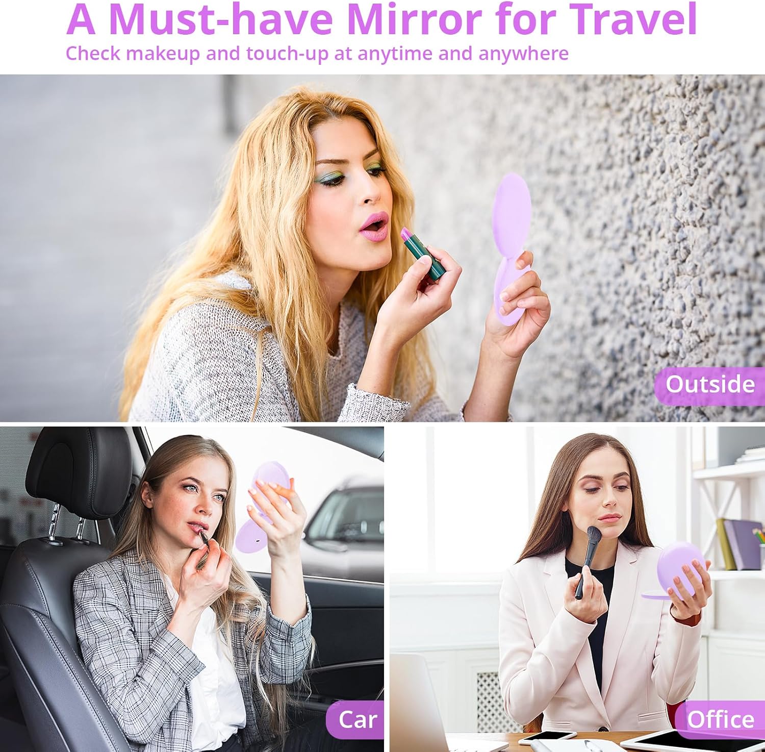 Best compact makeup mirror with lights - Double-sidedmagnify 1x20xLEDcompact travel friendly