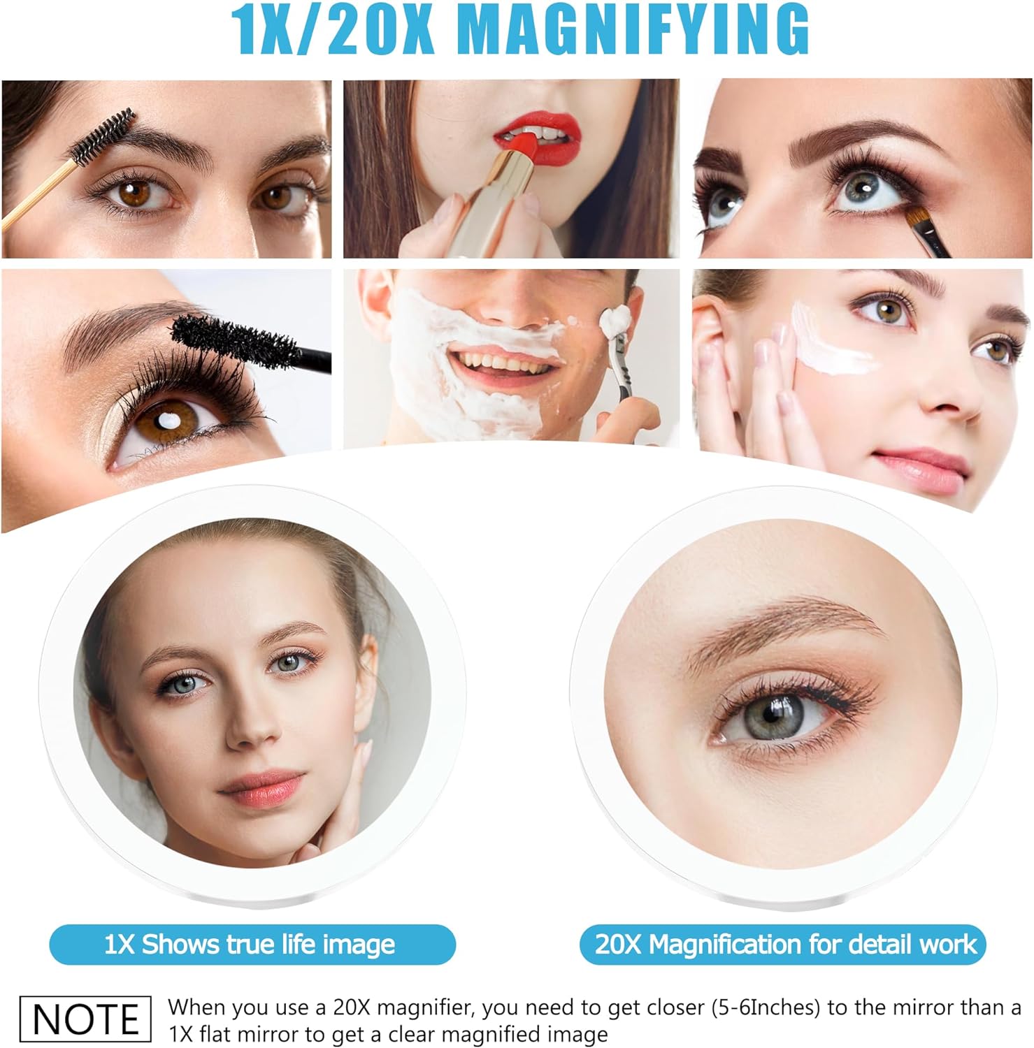 MIYADIVA 20X Magnifying Mirror with Light