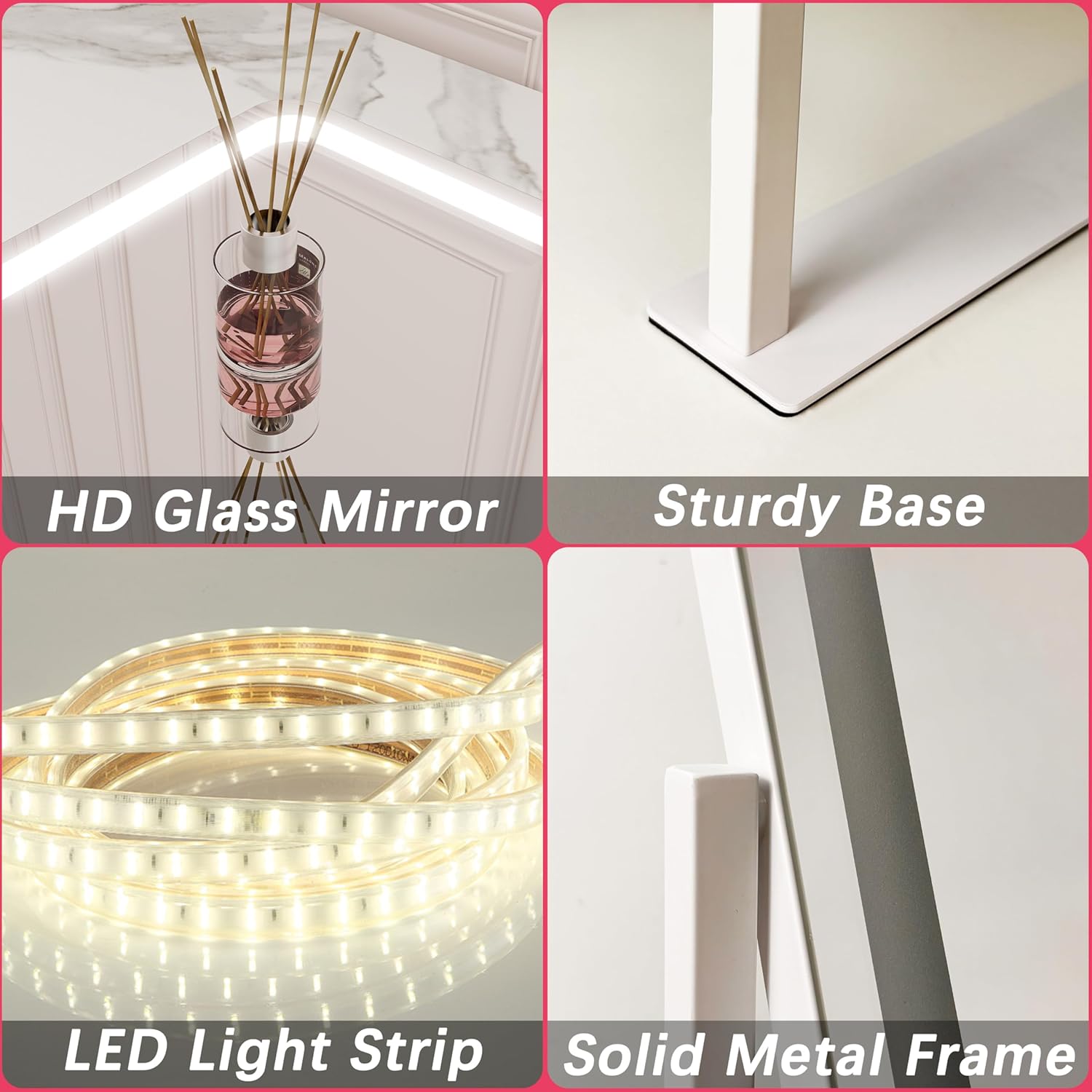Stylish Compact Vanity Mirror with Smart Lights for Makeup and Skincare
