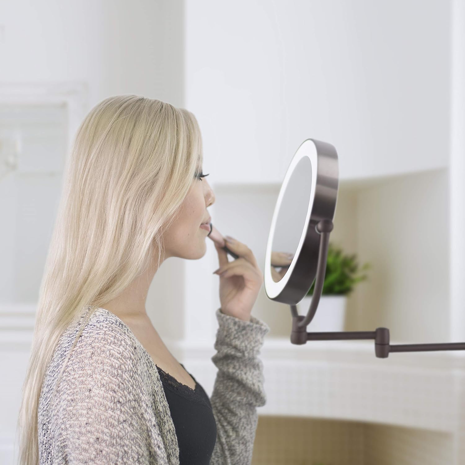 Zadro 11 LED Wall-Mounted Makeup Mirror with Shaving Function