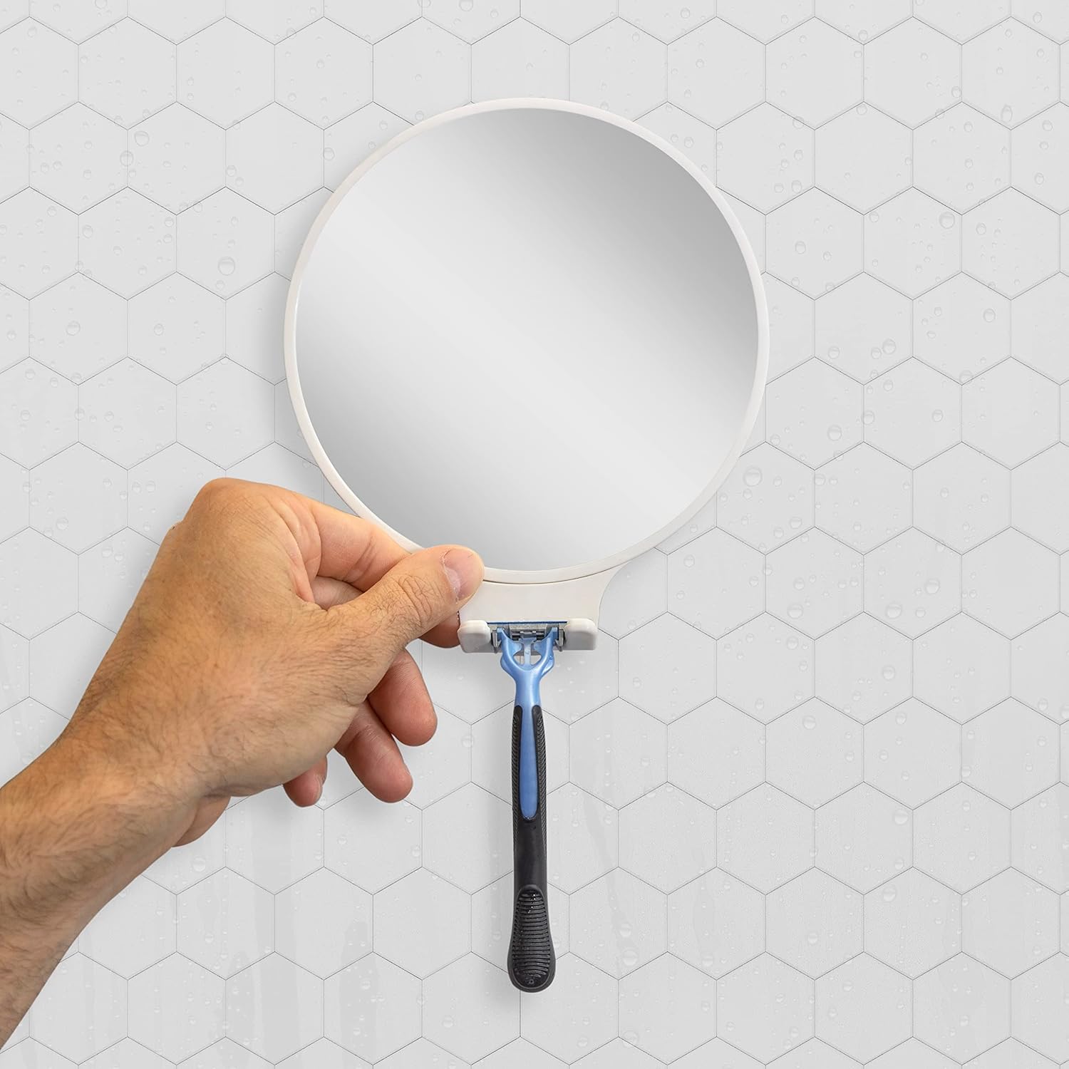 Zadro Wall-Mounted Shower Shaver Mirror with Razor Holder