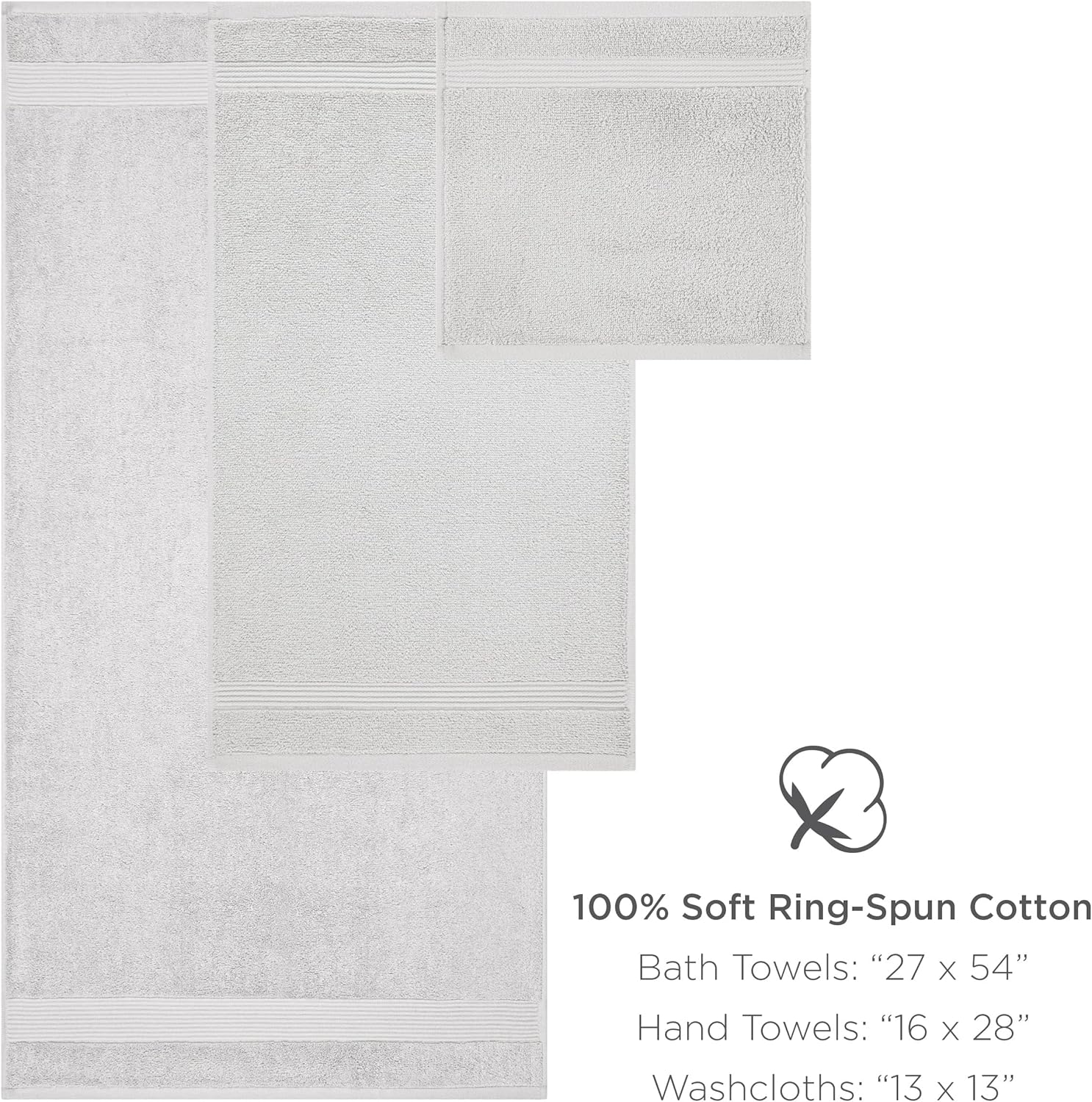 Luxury Soft Absorbent Bath Washcloths for Hotels Spas Vacation Rentals