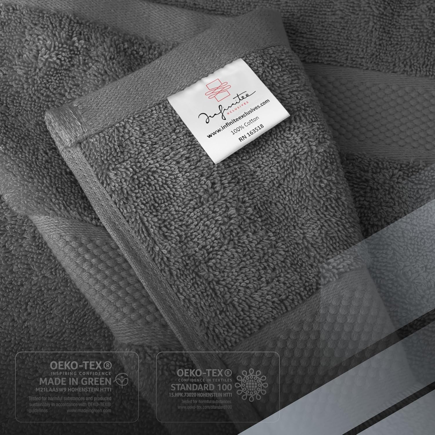Luxury Soft 100 Ring-Spn Cotton Bath Towels Set