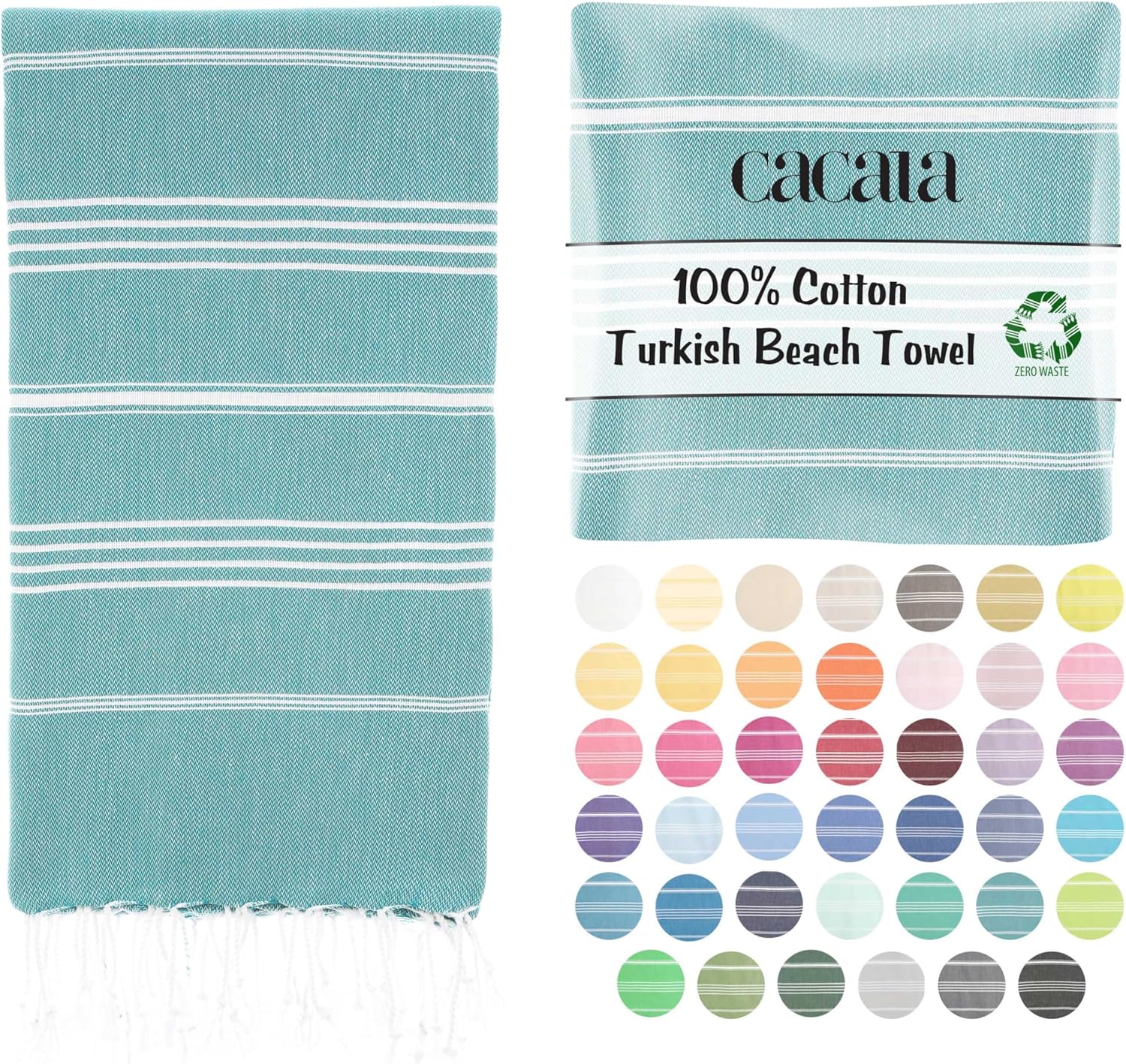 Cacala Lightweight Cotton Beach Towel for Travel Beach