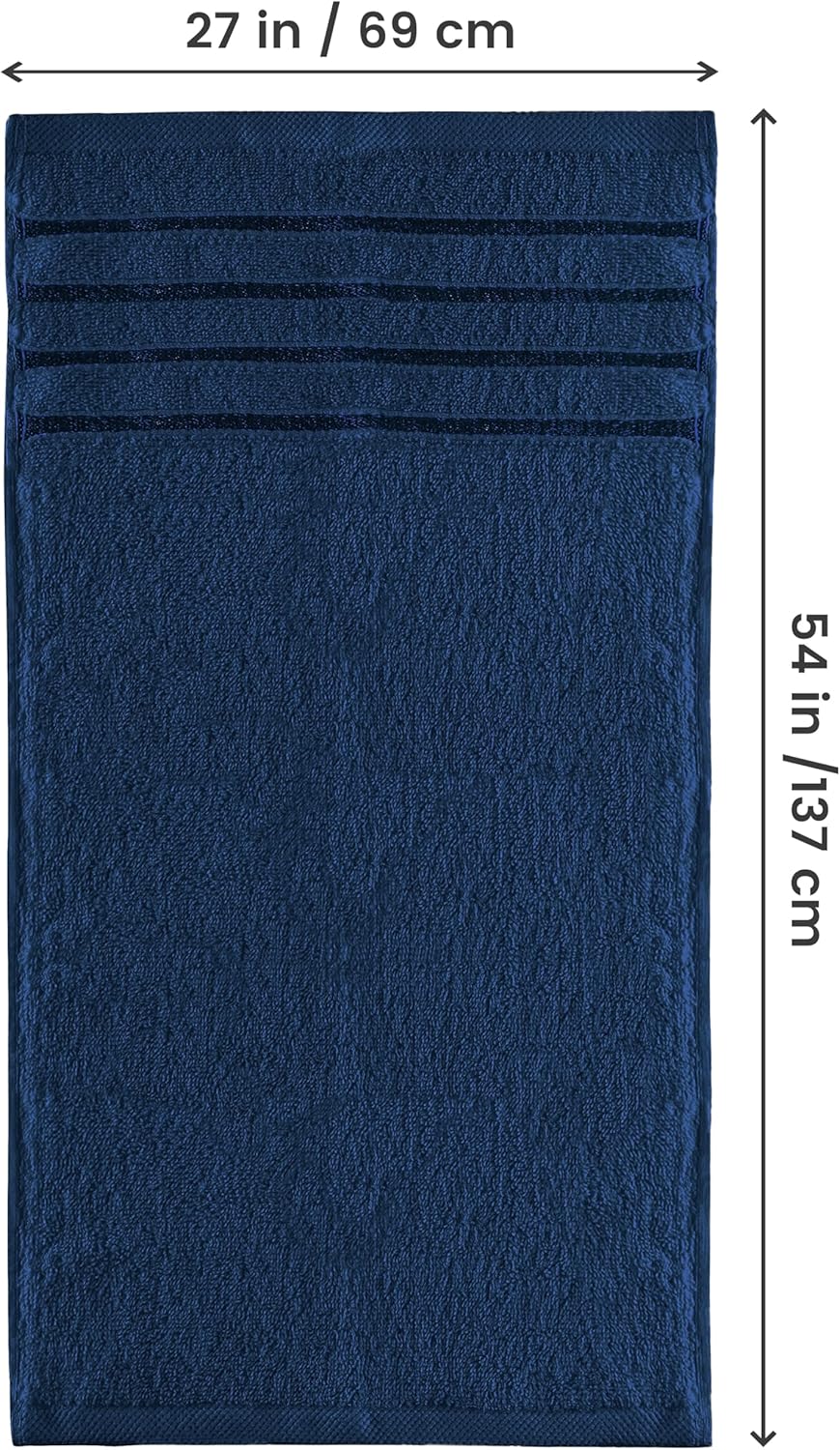 Utopia Towels 4 Pack Premium Viscose Bath Towels Set Navy