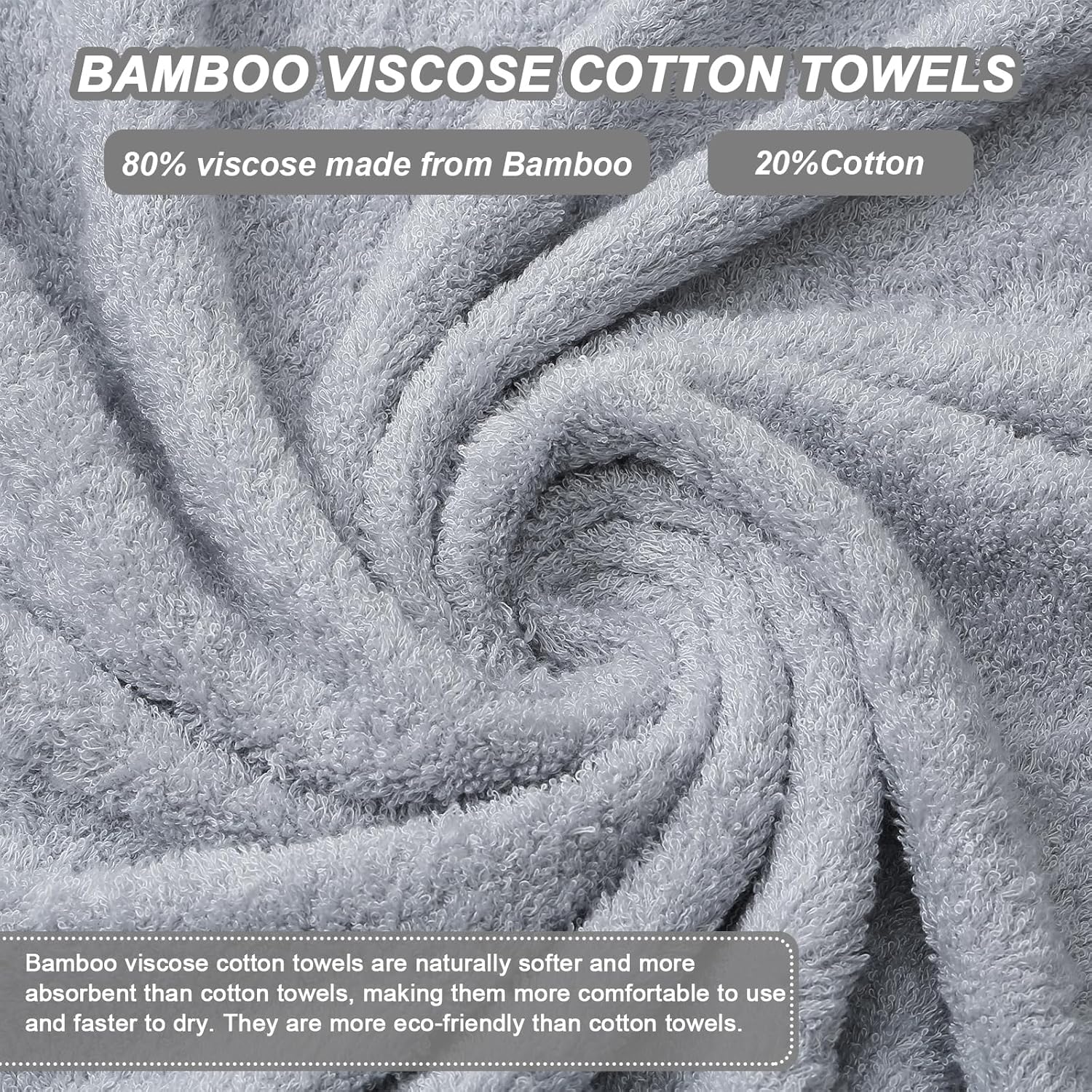 Aibaser Bath Towels 6 Pack Ultra Absorbent