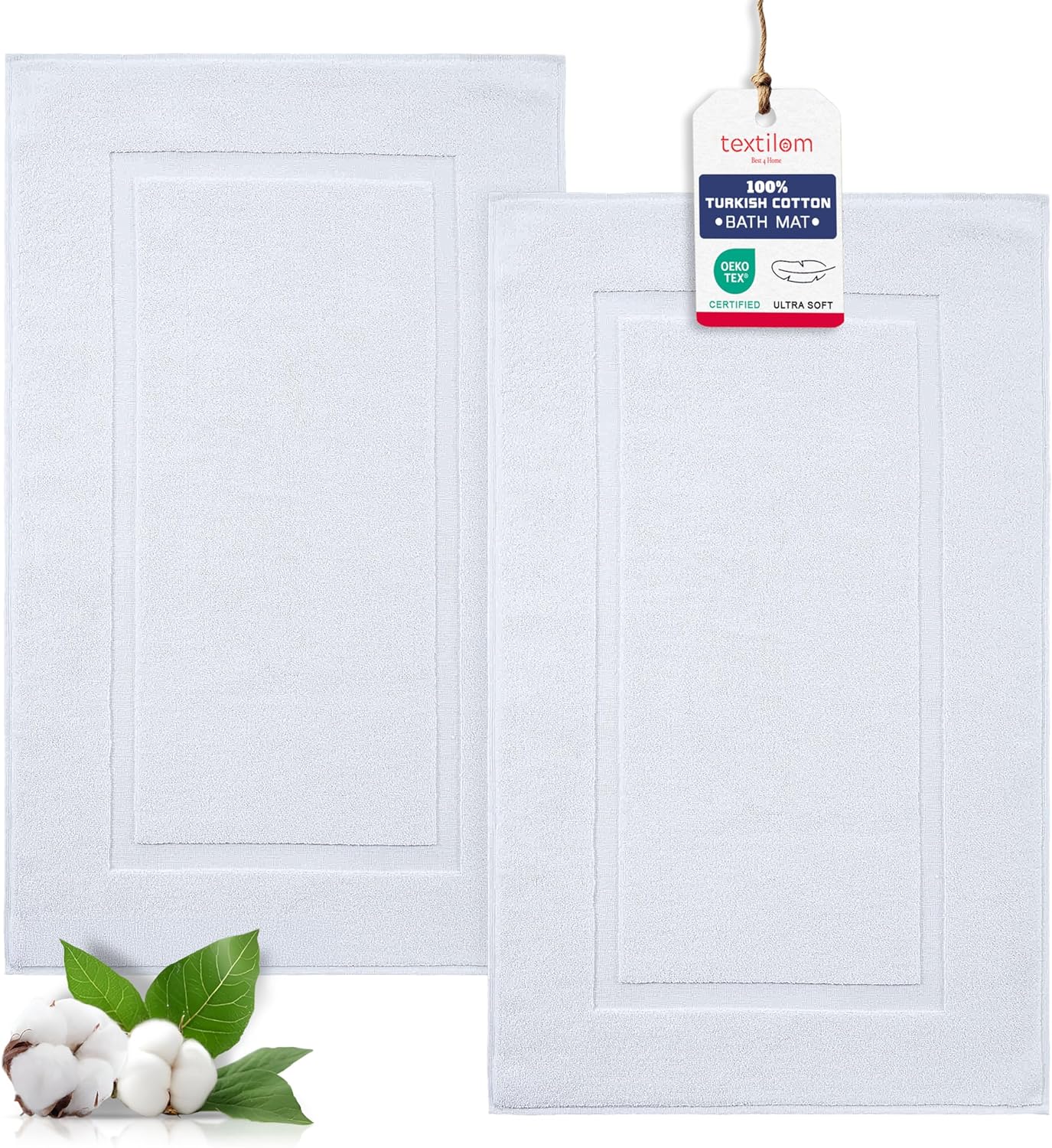 Luxury 2-Piece Cotton Bath Mat Set