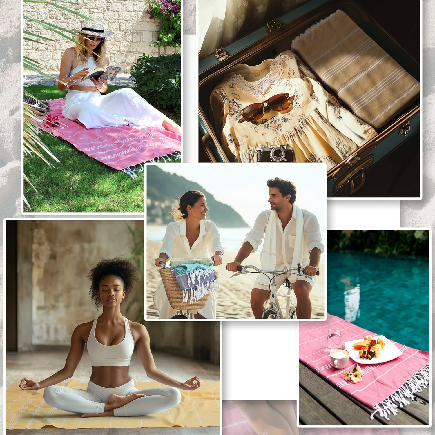 Cacala Lightweight Cotton Beach Towel for Travel Beach