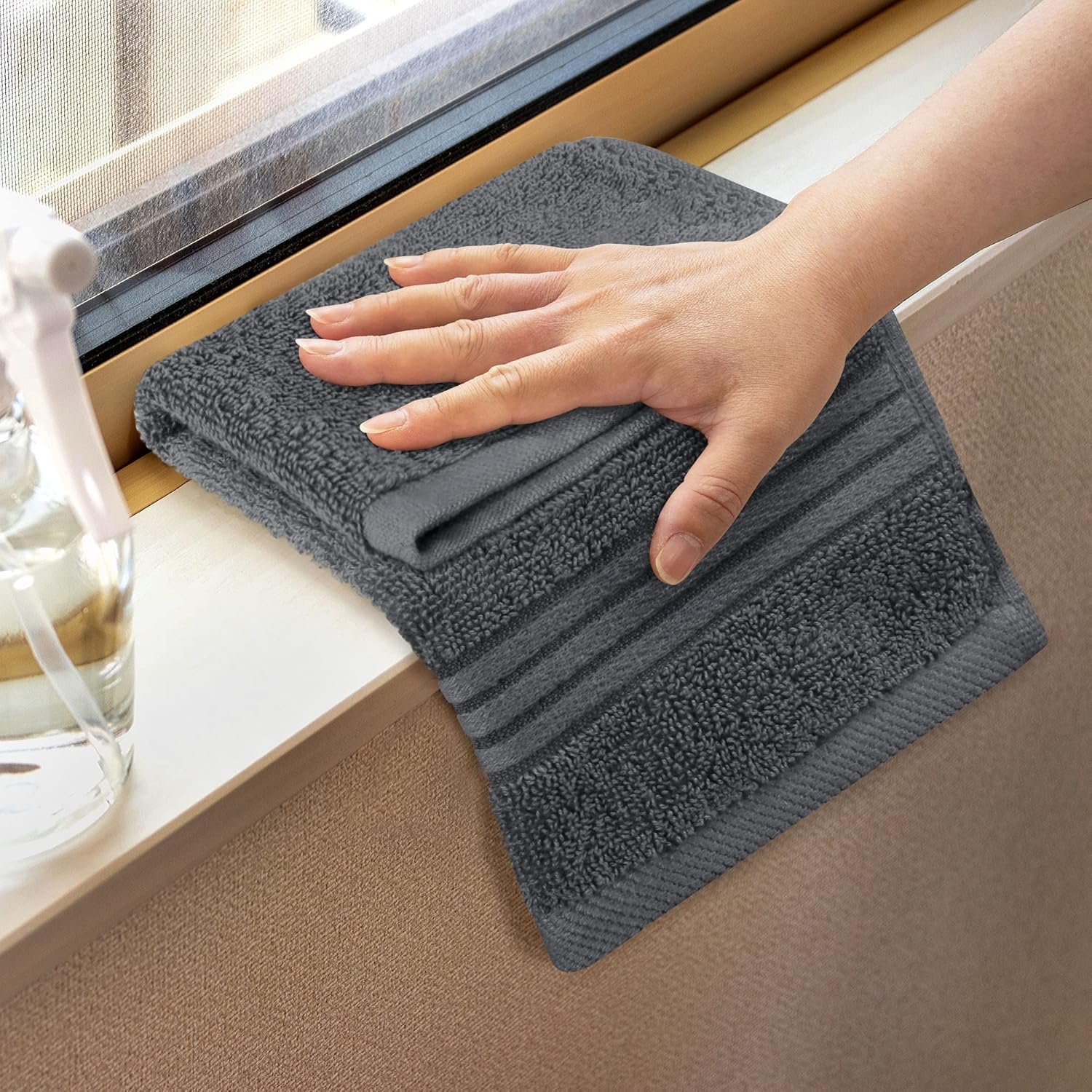 Natural 12-Piece Washcloth Set for Home Gift Giving