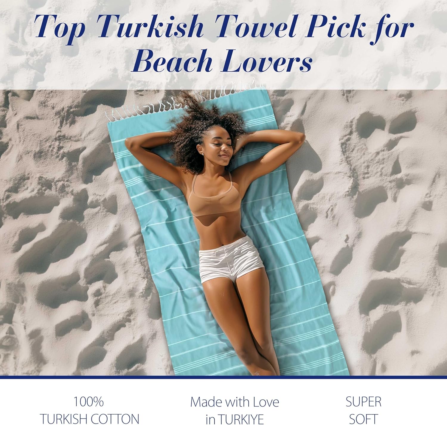 Cacala Lightweight Cotton Beach Towel for Travel Beach