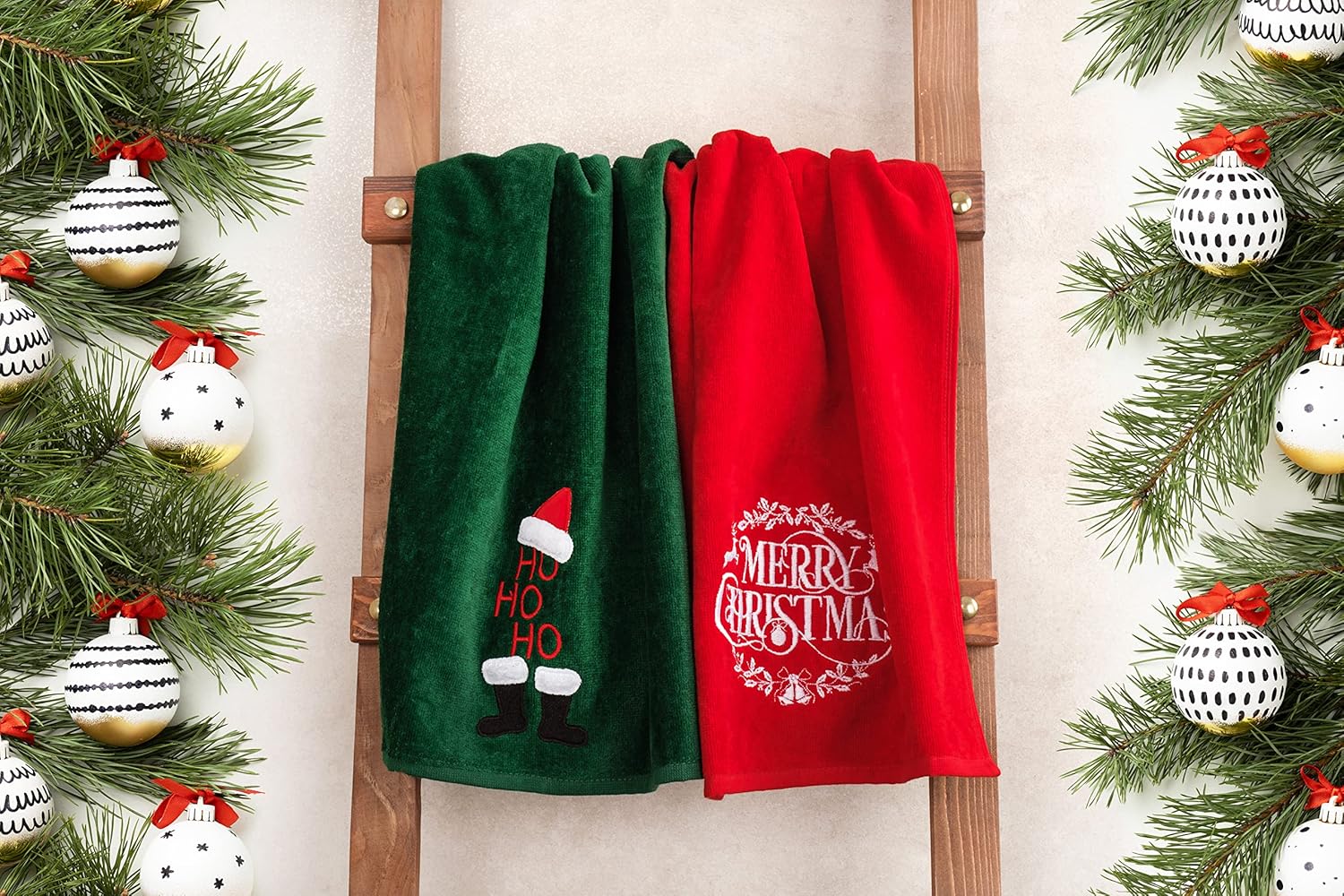 American Soft Linen Christmas Bath Towels Set