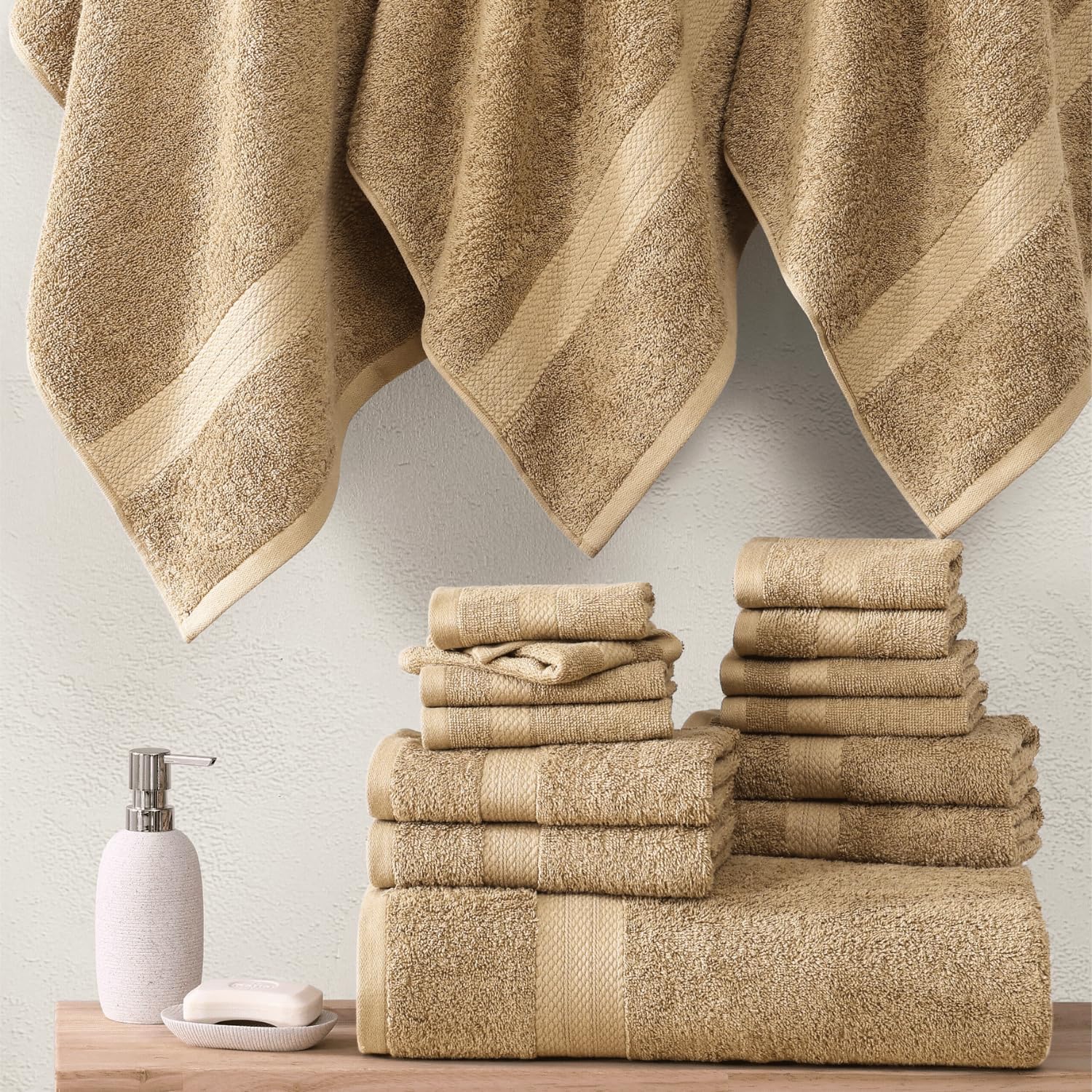 Transform Your Bath Selection with LANE LINEN 24-Piece Cotton Towel Set