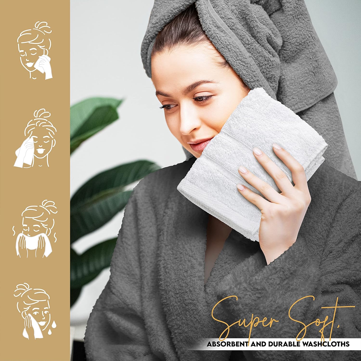 Utopia Towels - 12 Pack Viscose Luxury Wash Cloths Set