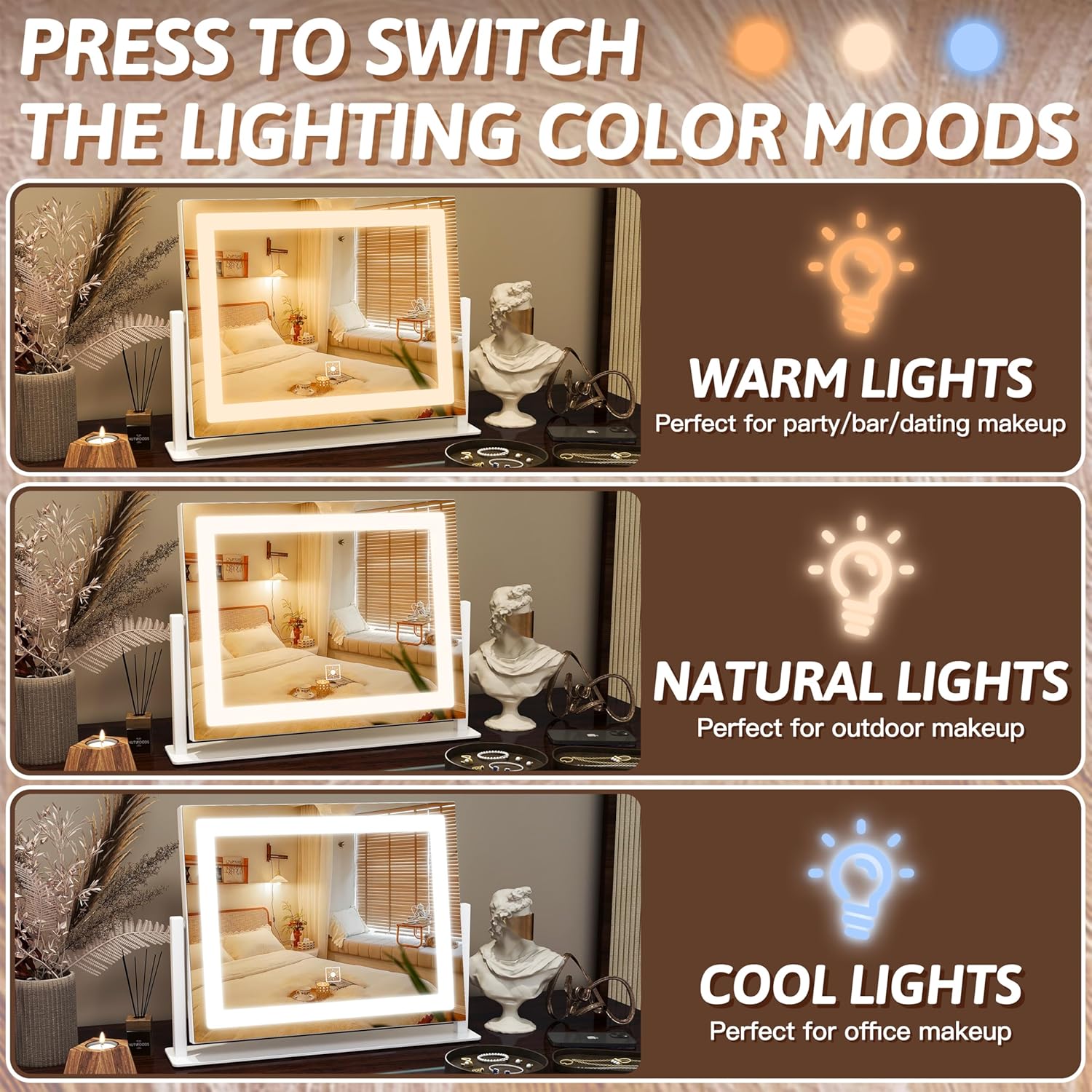 FENNIO Lighted Makeup Mirror