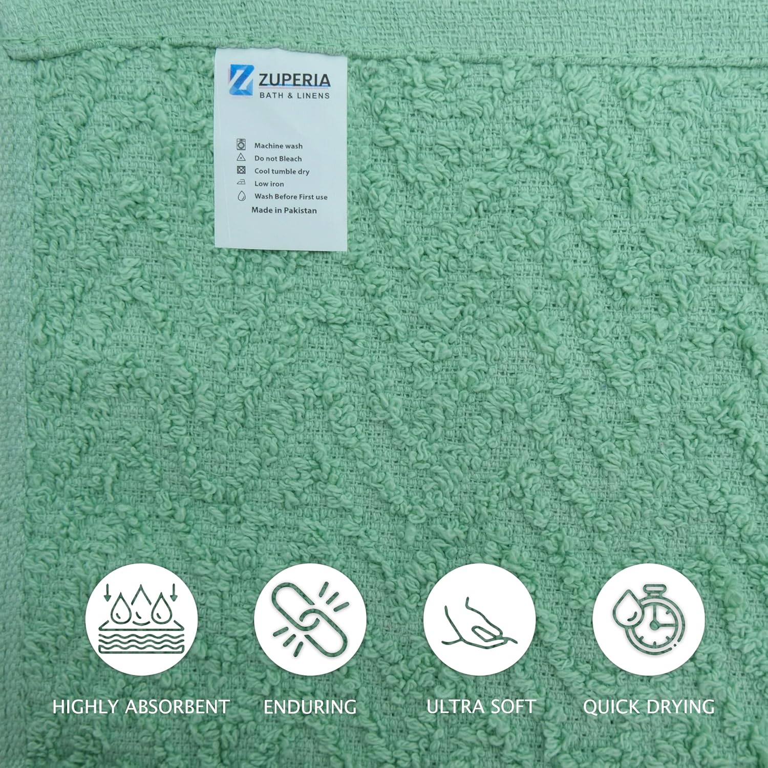 ZSUPERIA Zigzag Washcloth Set 16pc 12x12