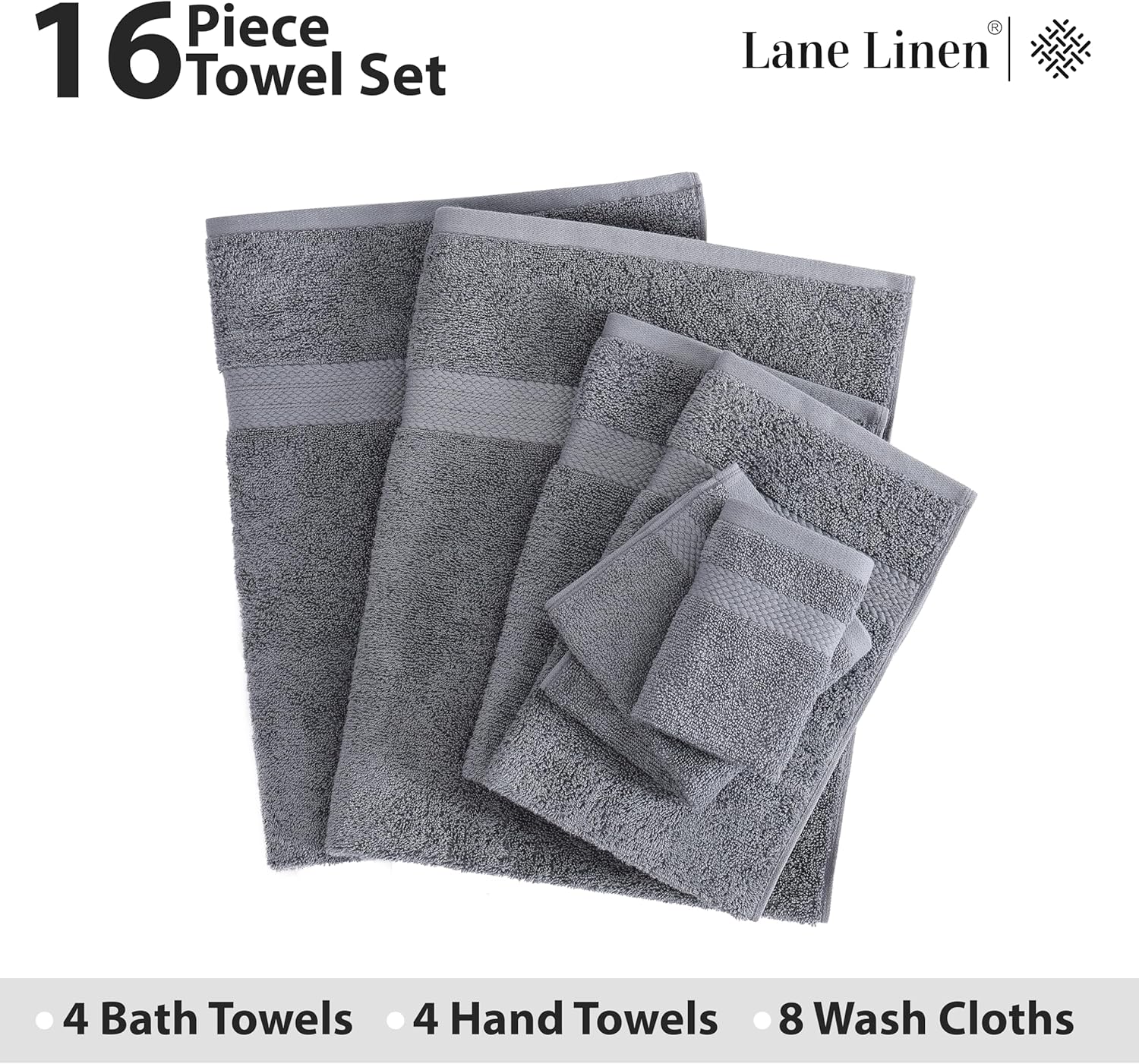 Premium 16-Piece Cotton Bath Towels