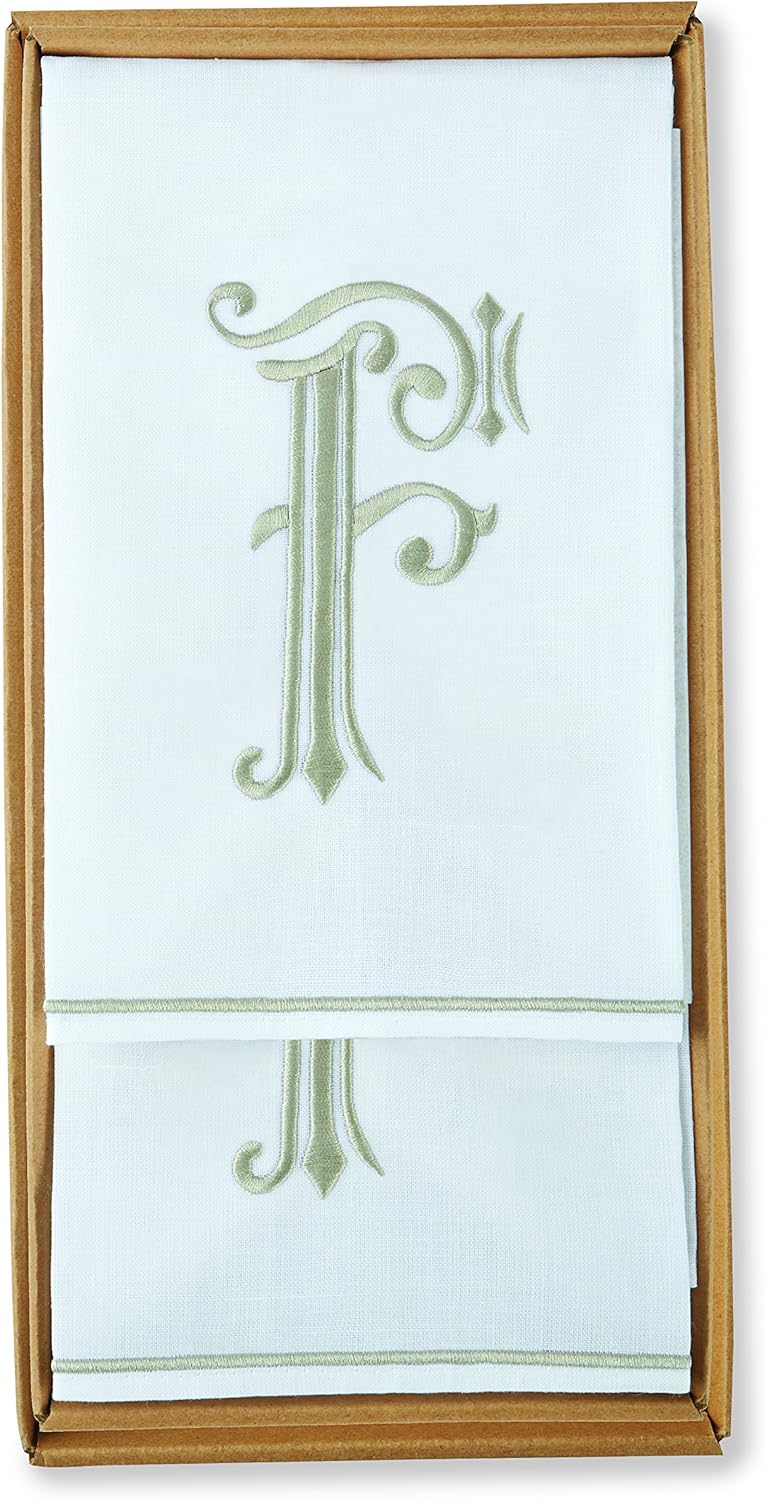 Mud Pie Initial Fingertip Towel Set 16 x 11 - Perfect for Gifting