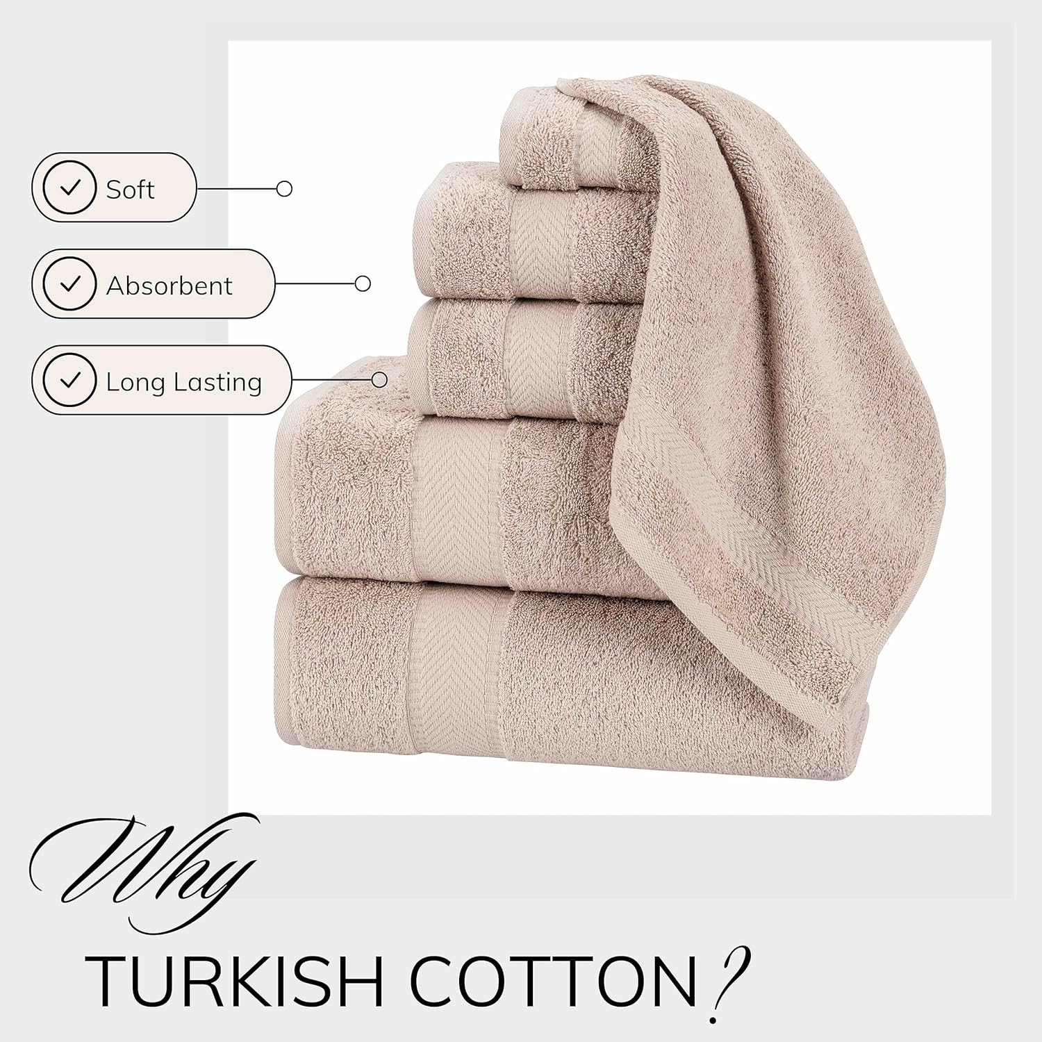 Luxury 100 Turkish Cotton Bath Towels Set