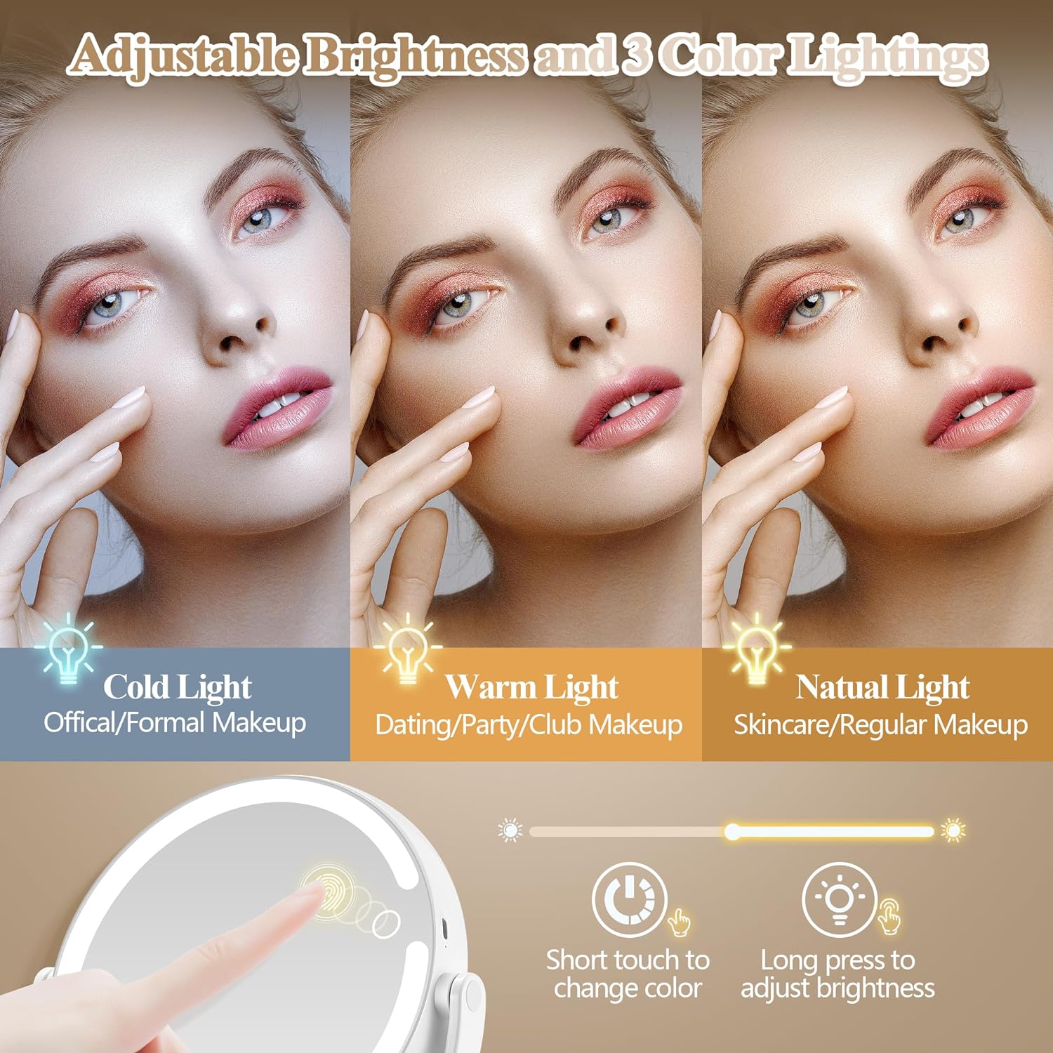 Makeup Mirror with Lights by MOMOKUBA