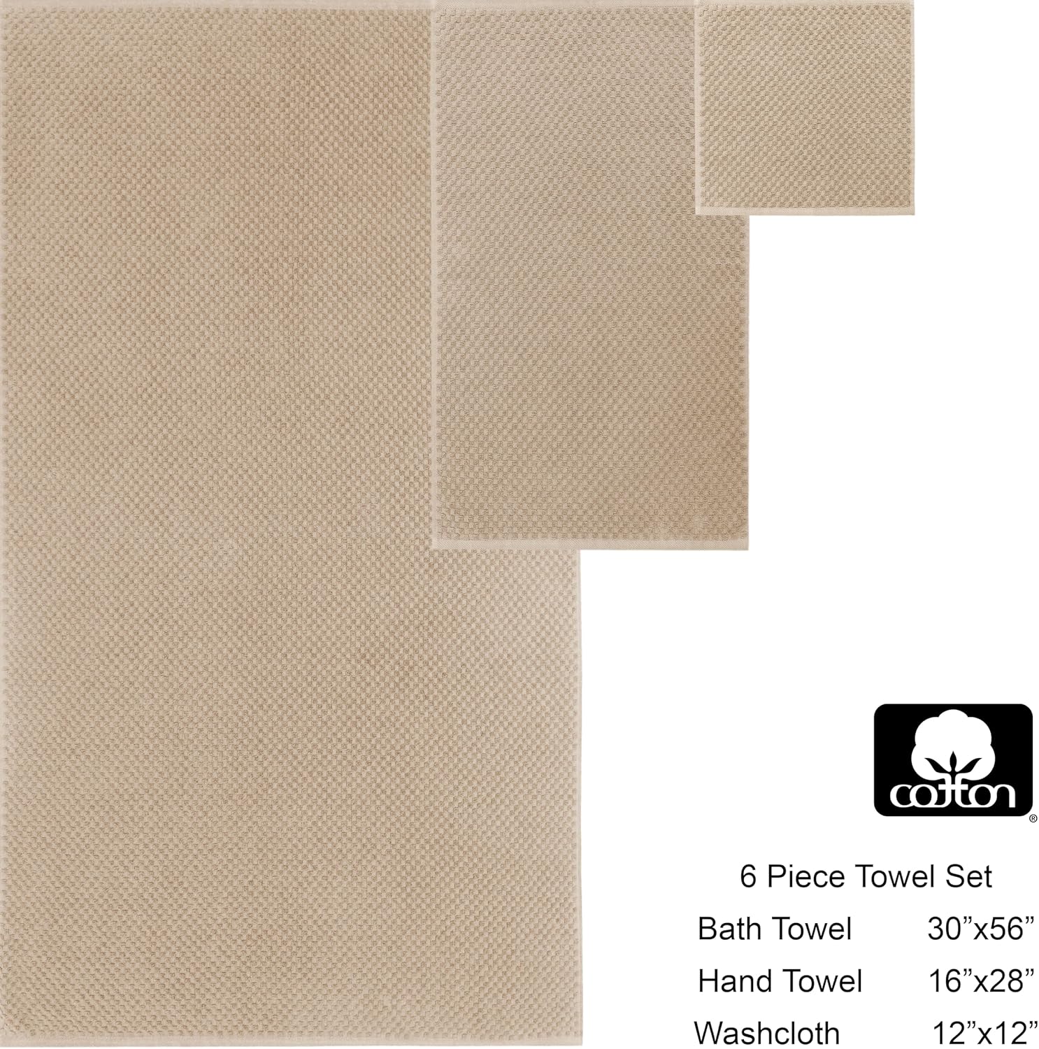 Discover Luxury in Every Wash - 6-Piece Cotton Bath Towels Set