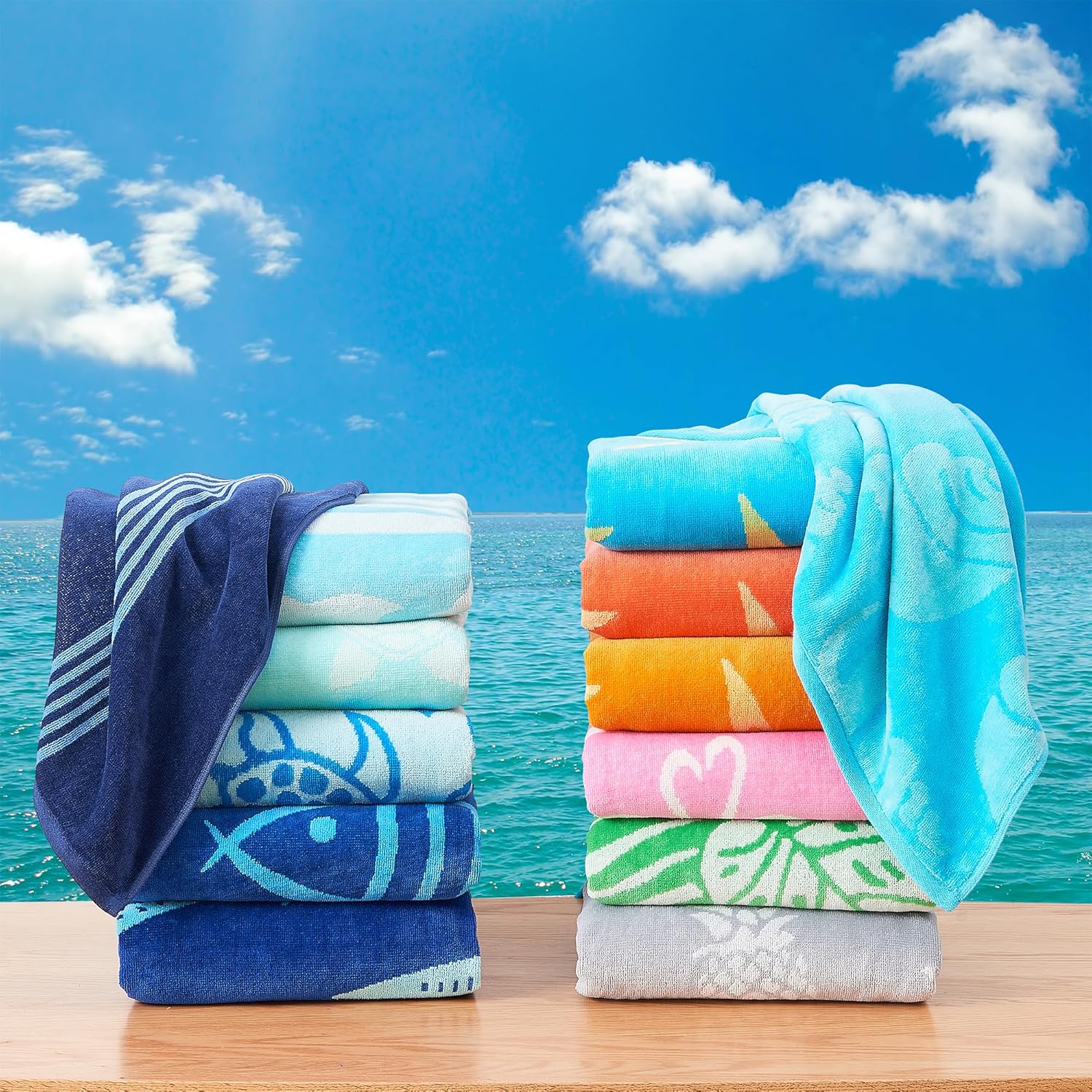 Perfect Beach Towels 100 Cotton Quick-Dry Absorbent Set of 2 30x60