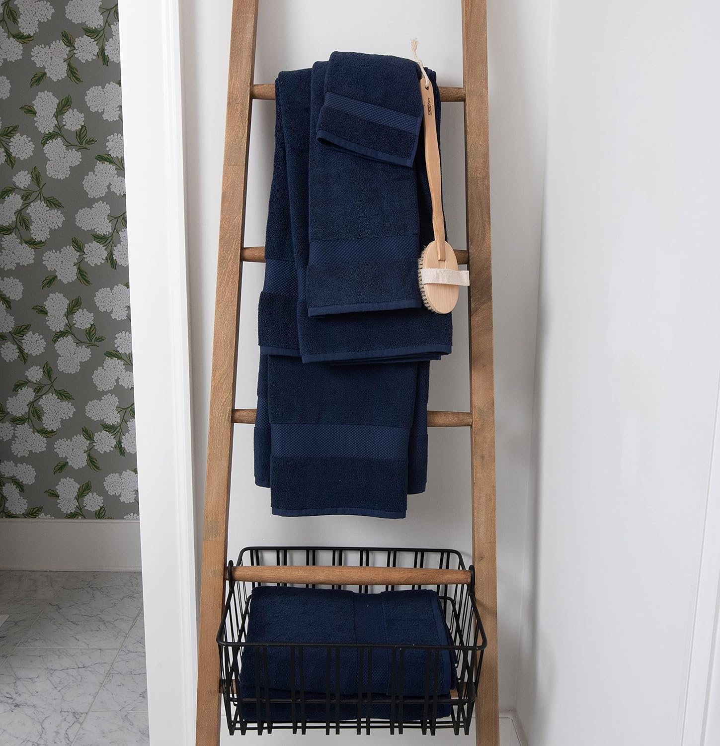 COTTON CRAFT Hotel Spa Bath Sheet - 40x80 - Navy 2Pack