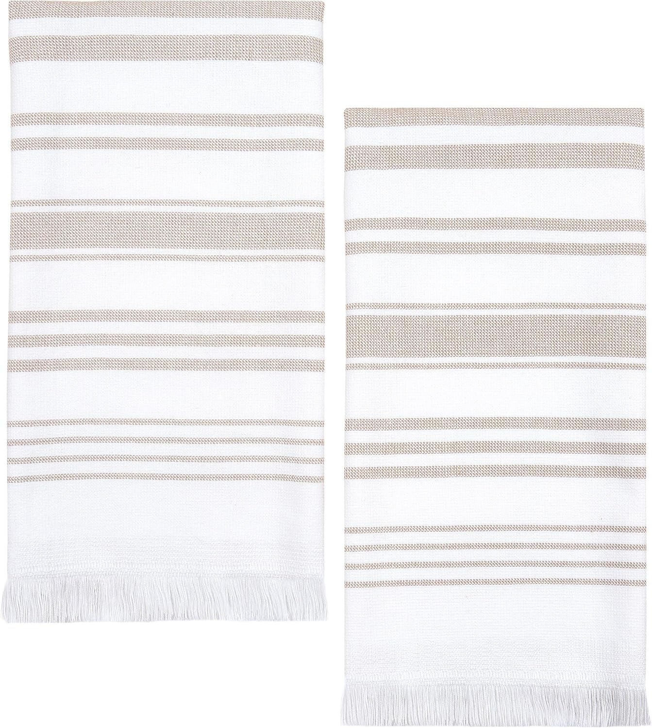 2-Piece Soft Absorbent Turkish White Hand Towels