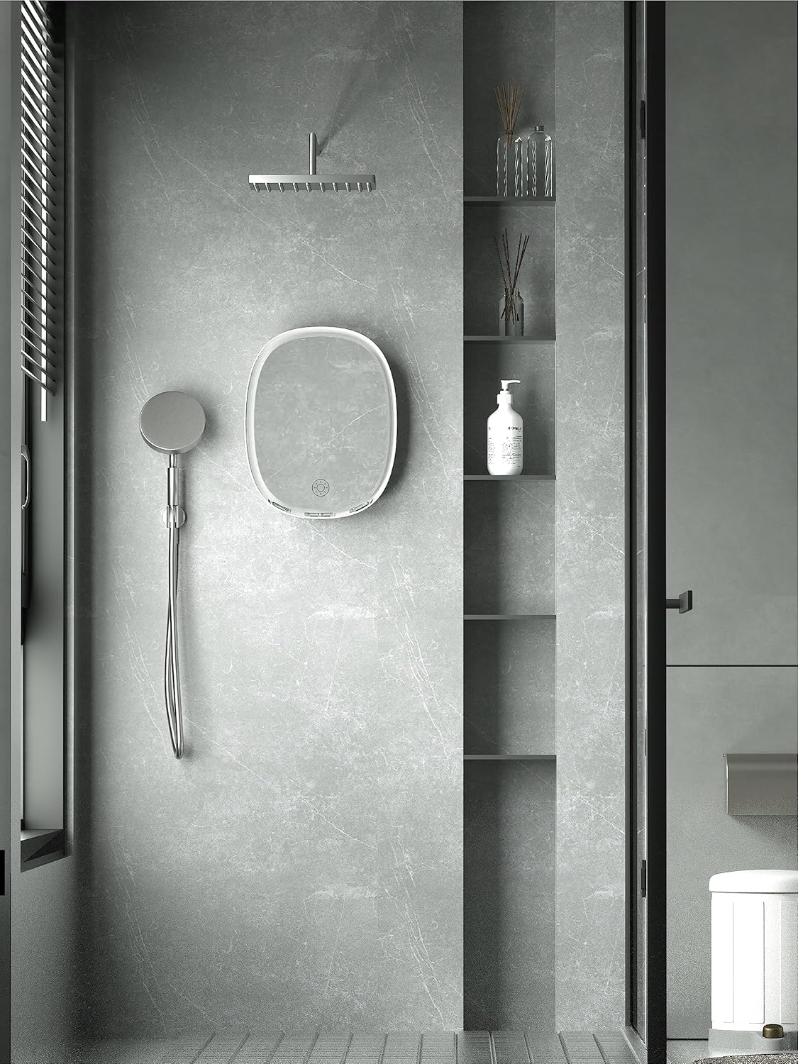 Fog-Free LED-Lit Shower Mirror