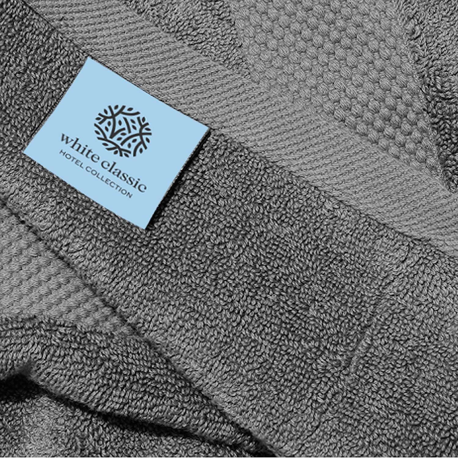 Luxury Hand Towels Egyptian Cotton 16x30 Set of 6 Dark Gray