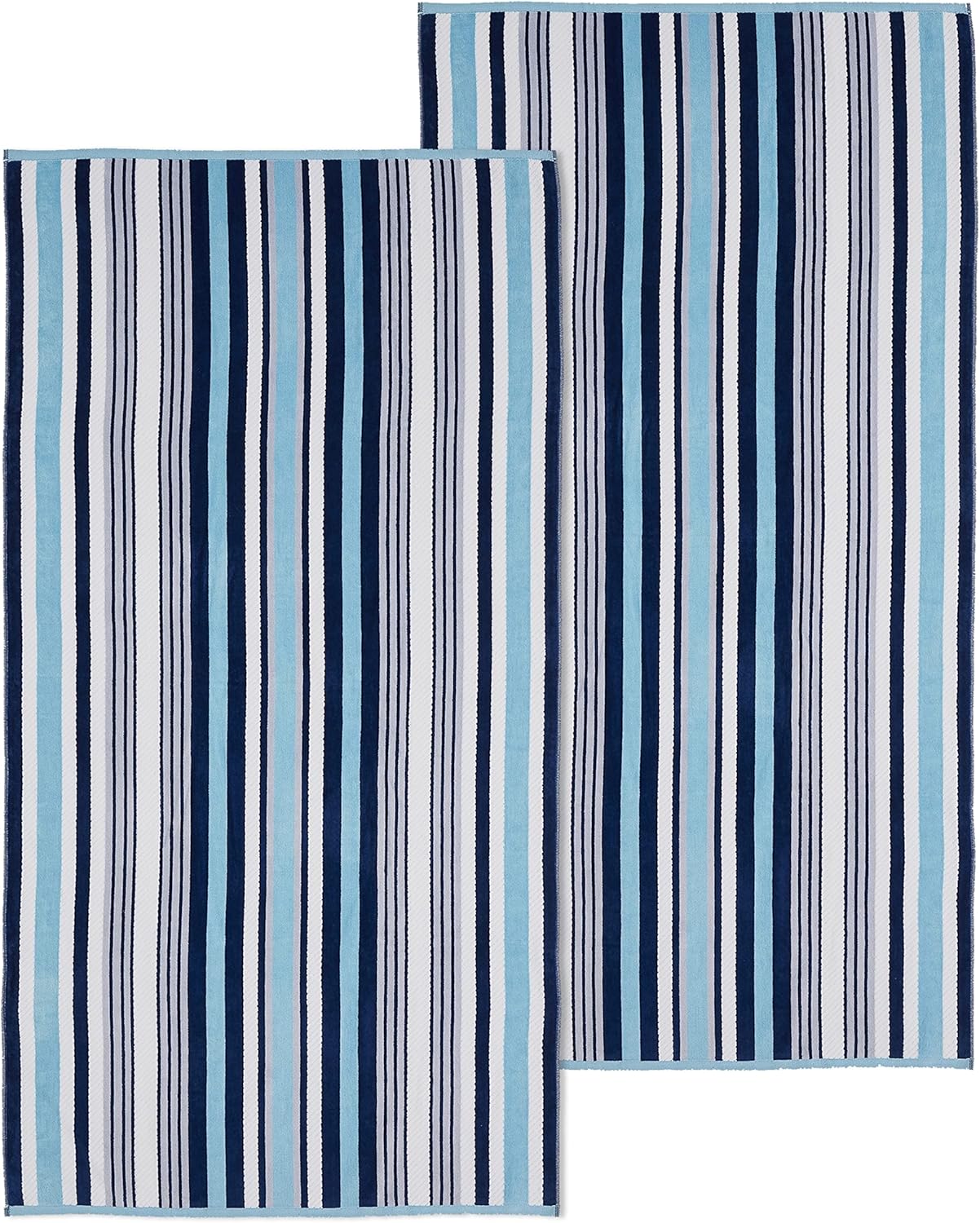 100 Cotton Oversized Beach Towels Set of 2