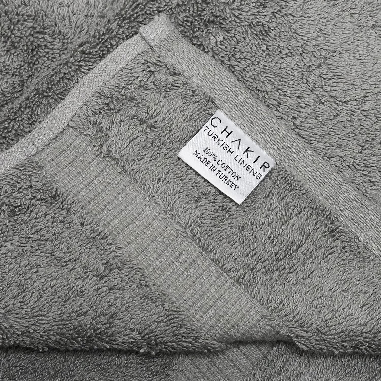 Chakir 30x60 Premium Turkish Cotton Bath Towels 4-Piece Gray