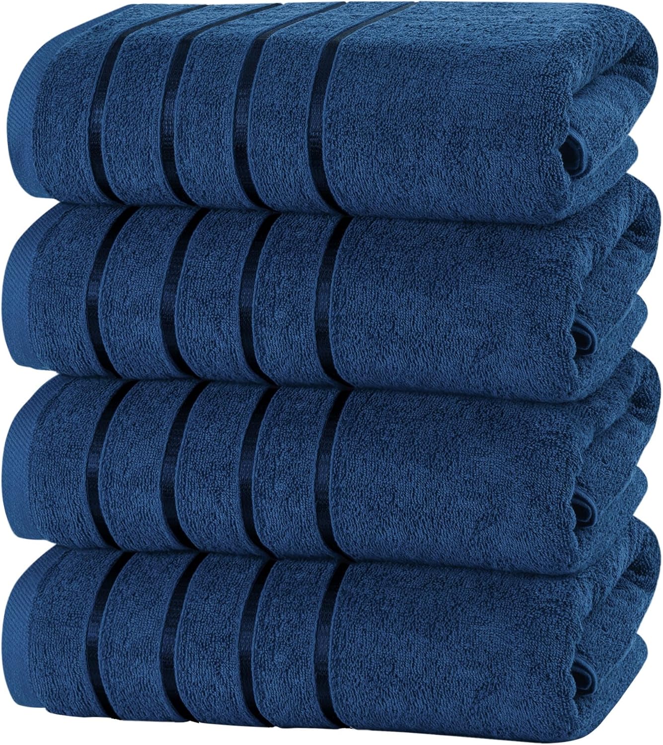 Utopia Towels 4 Pack Premium Viscose Bath Towels Set Navy