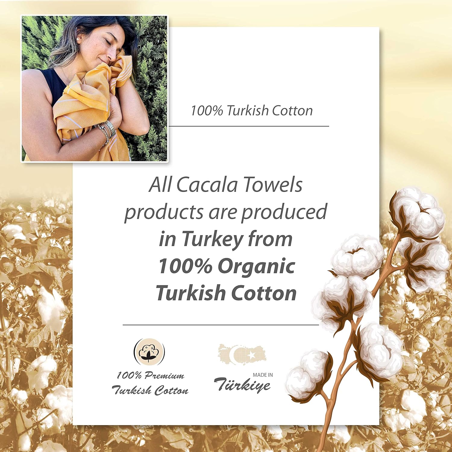 Cacala Lightweight 100 cotton beach towel