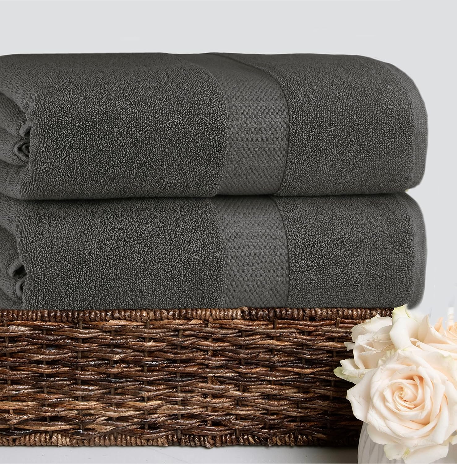 COTTON CRAFT Hotel Spa Luxury Bath Sheet Set 40x80 2 Pack