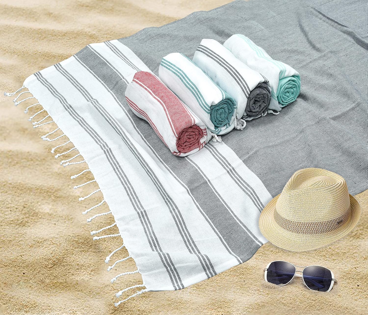 Nautical Stripe Beach Towels Set