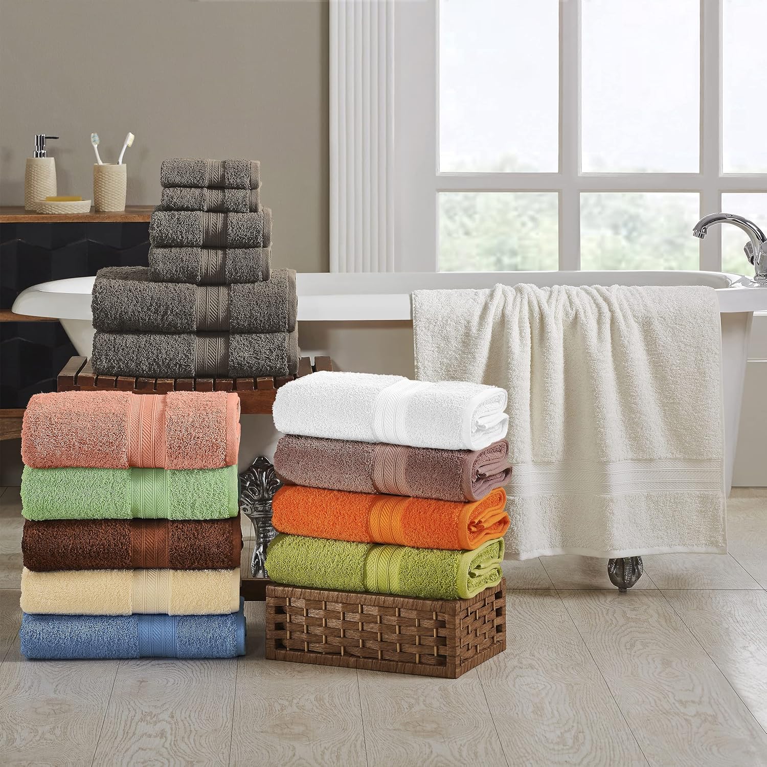 SuperiorLong Staple Combed Cotton Bath Sheet Set 2-Piece