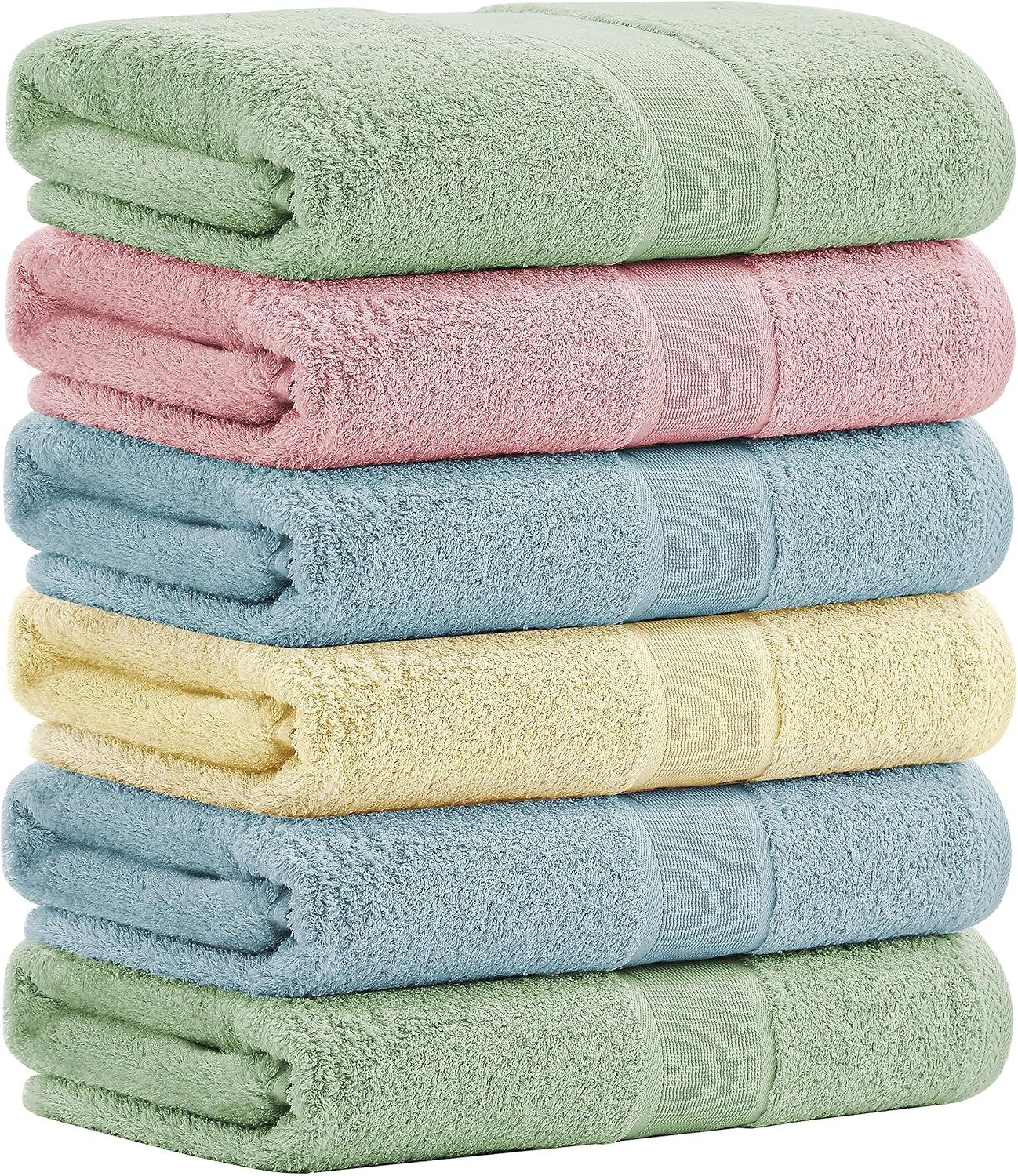 Aibaser Bath Towels 6 Pack Ultra Absorbent