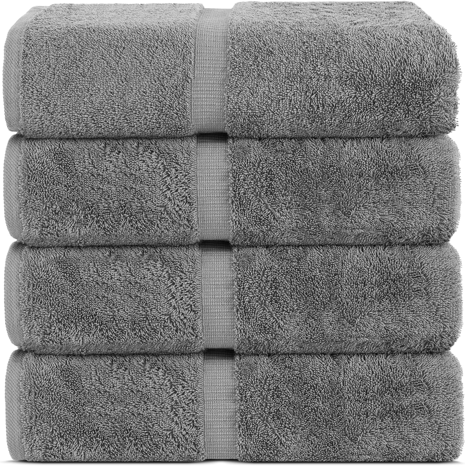 Chakir 30x60 Premium Turkish Cotton Bath Towels 4-Piece Gray