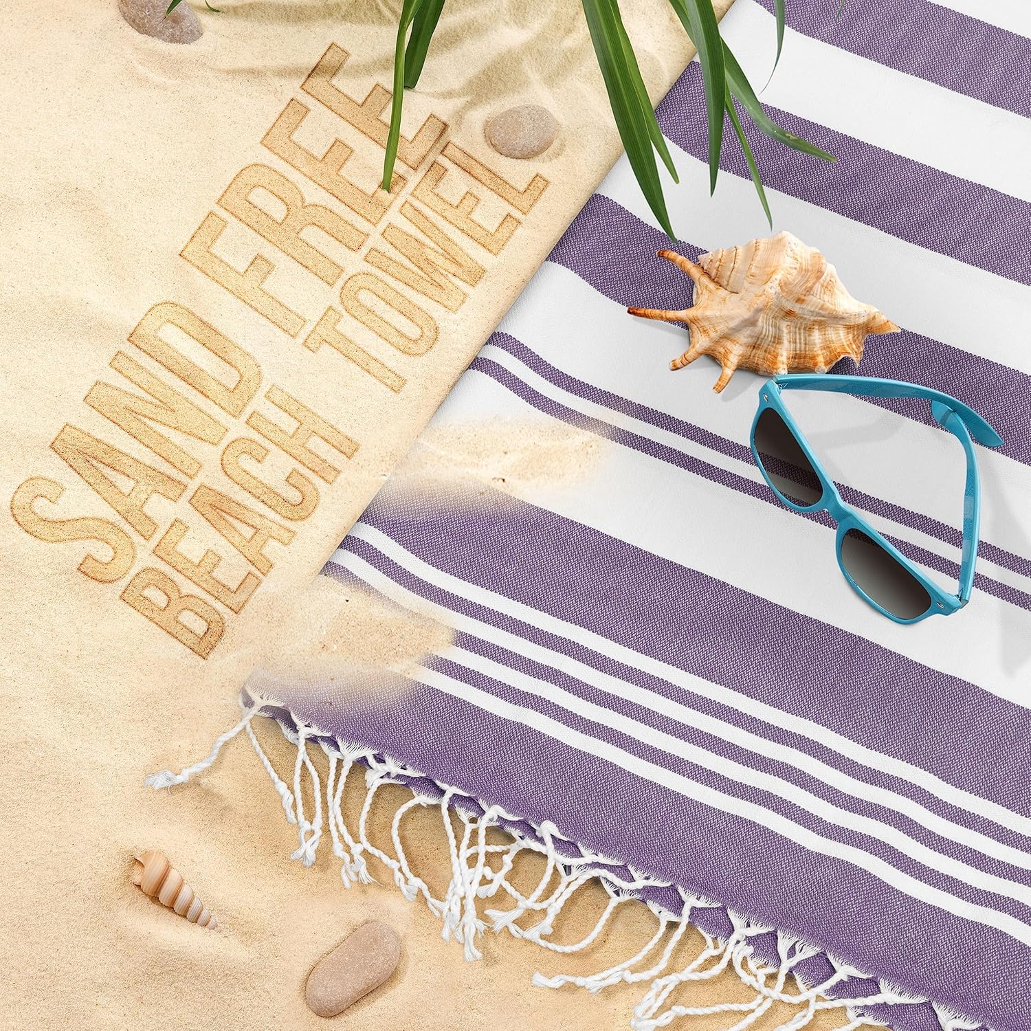 Utopia 4-Pack Turkish Beach Towels - 40x72 inches Soft Quick-Dry